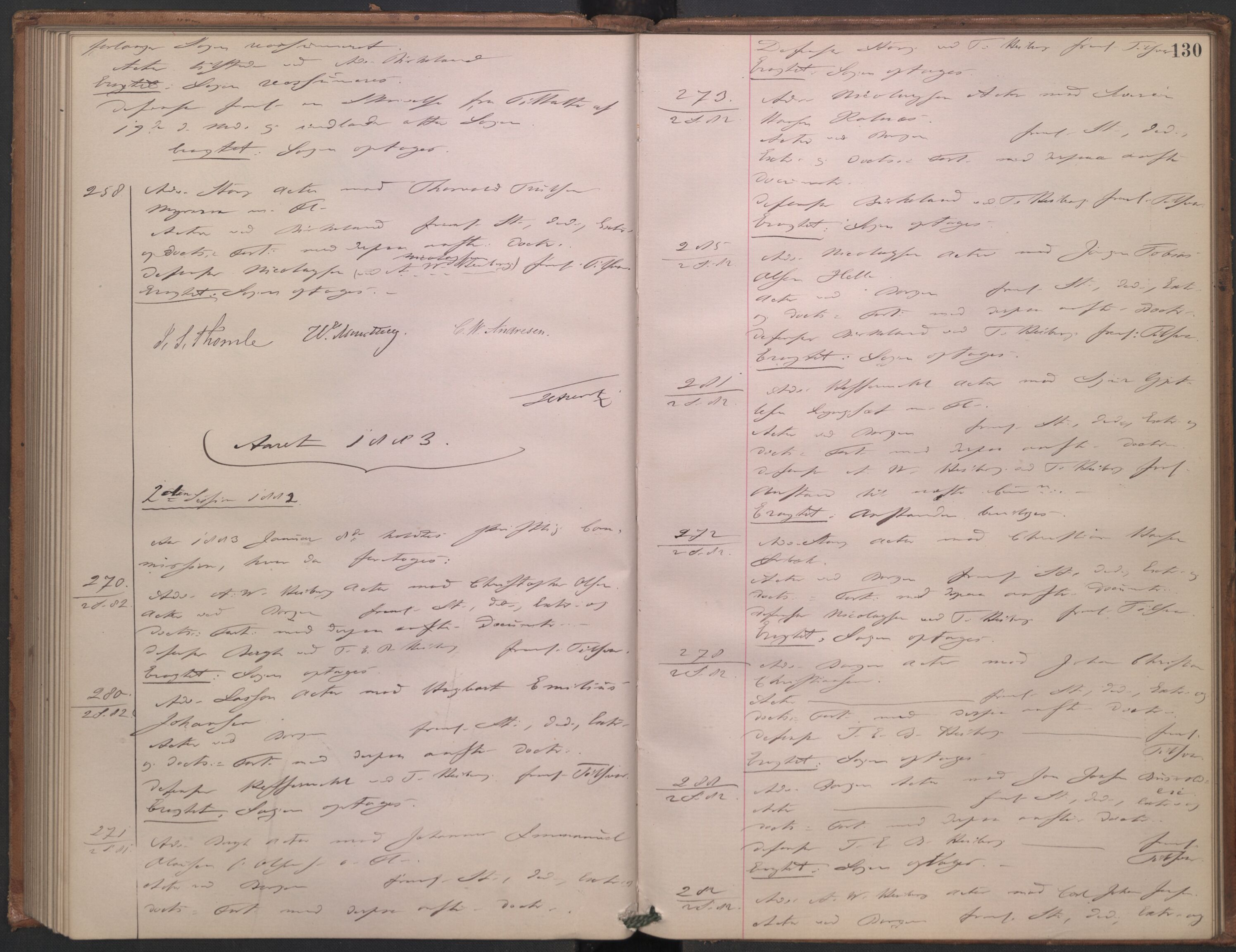 Høyesterett, AV/RA-S-1002/E/Ef/L0014: Protokoll over saker som gikk til skriftlig behandling, 1879-1884, p. 129b-130a