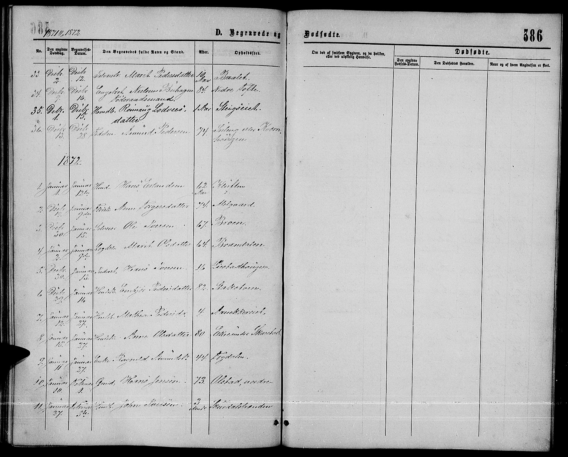 Sør-Fron prestekontor, SAH/PREST-010/H/Ha/Hab/L0002: Parish register (copy) no. 2, 1864-1883, p. 386