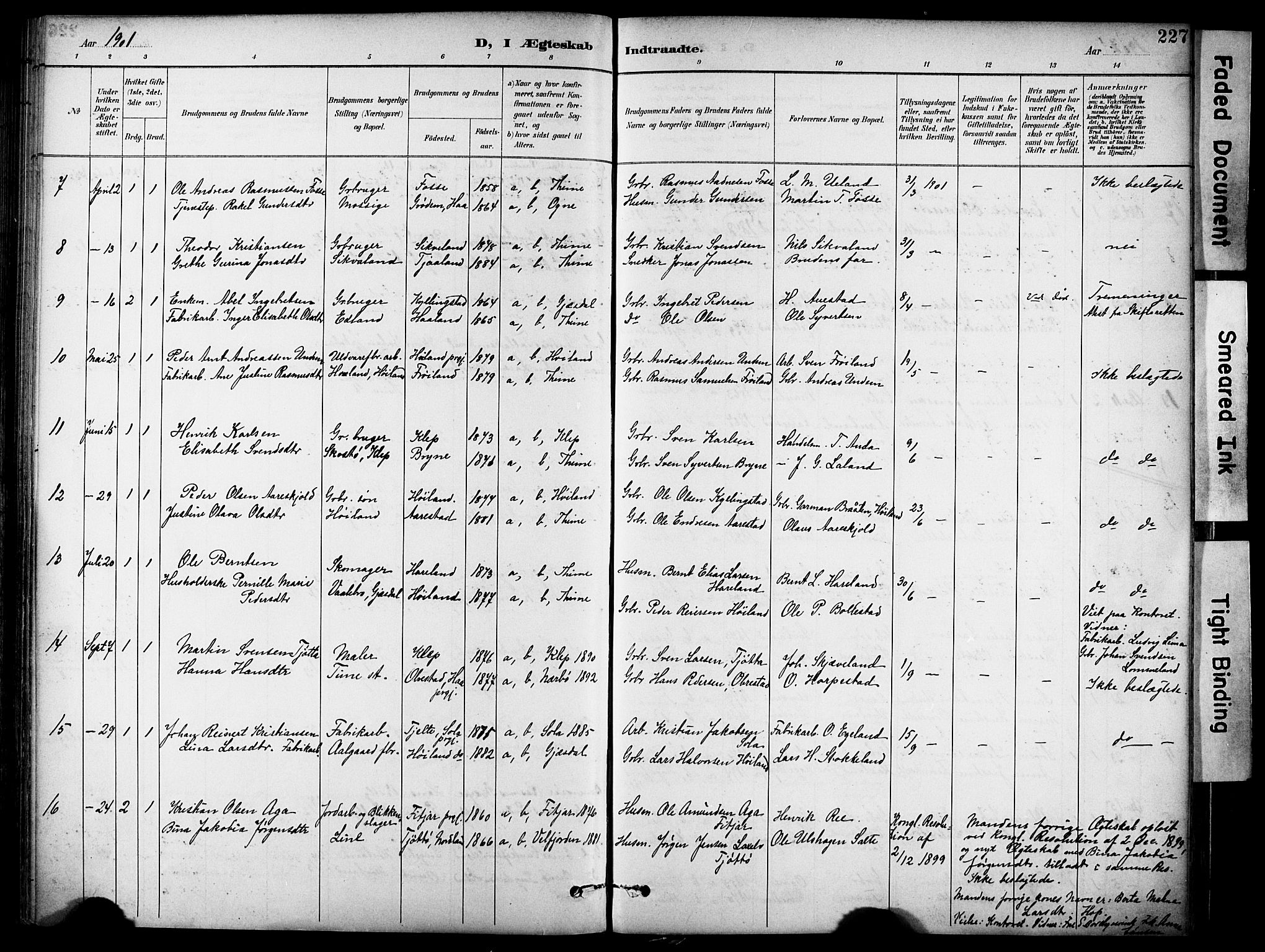 Lye sokneprestkontor, AV/SAST-A-101794/001/30BA/L0011: Parish register (official) no. A 9, 1893-1903, p. 227