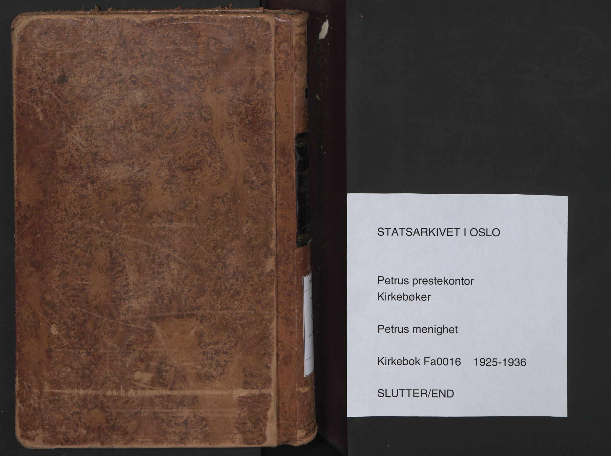 Petrus prestekontor Kirkebøker, AV/SAO-A-10872/F/Fa/L0016: Parish register (official) no. 16, 1925-1936