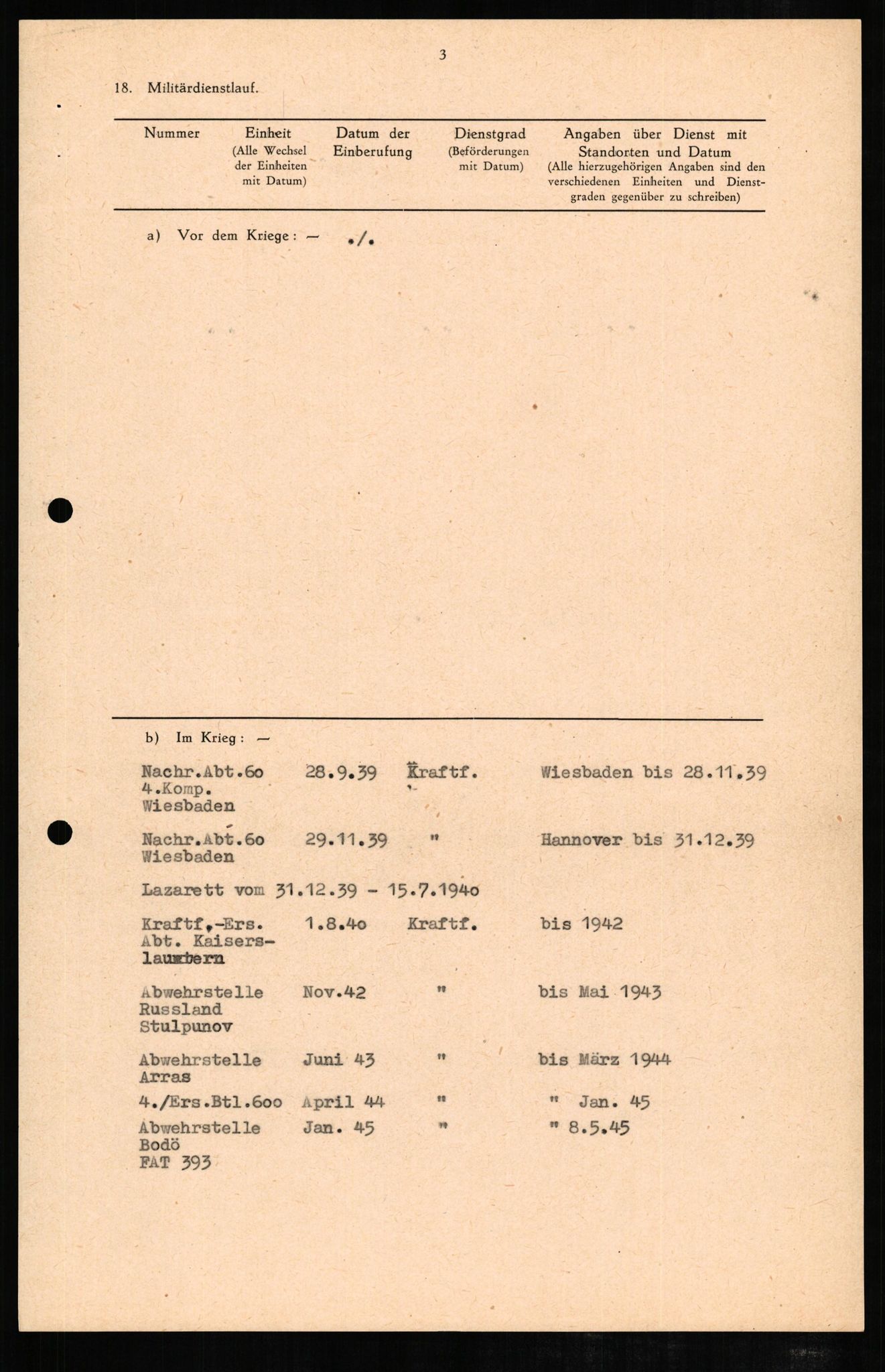 Forsvaret, Forsvarets overkommando II, RA/RAFA-3915/D/Db/L0007: CI Questionaires. Tyske okkupasjonsstyrker i Norge. Tyskere., 1945-1946, p. 224