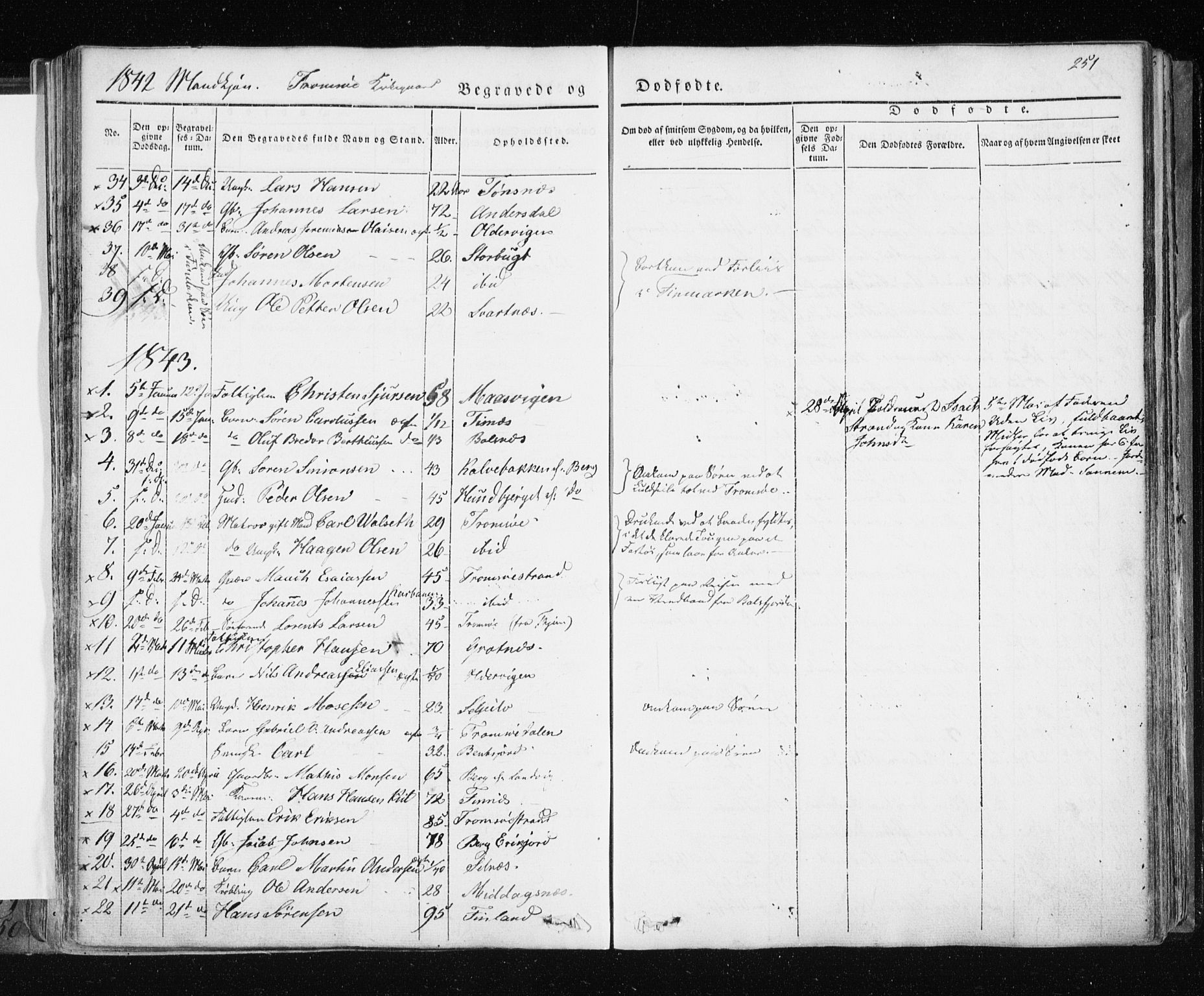 Tromsø sokneprestkontor/stiftsprosti/domprosti, SATØ/S-1343/G/Ga/L0009kirke: Parish register (official) no. 9, 1837-1847, p. 251