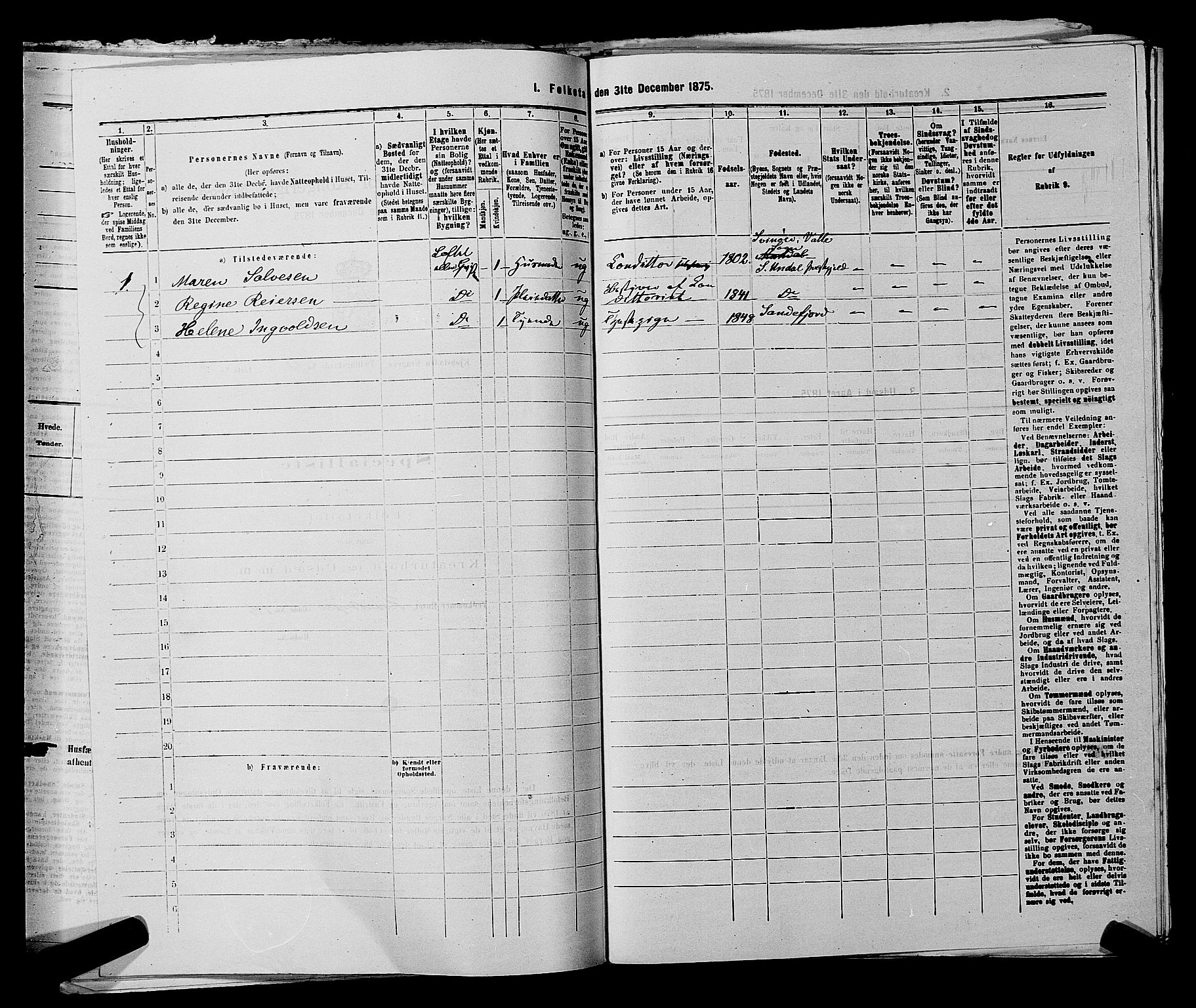 SAKO, 1875 census for 0801P Kragerø, 1875, p. 290