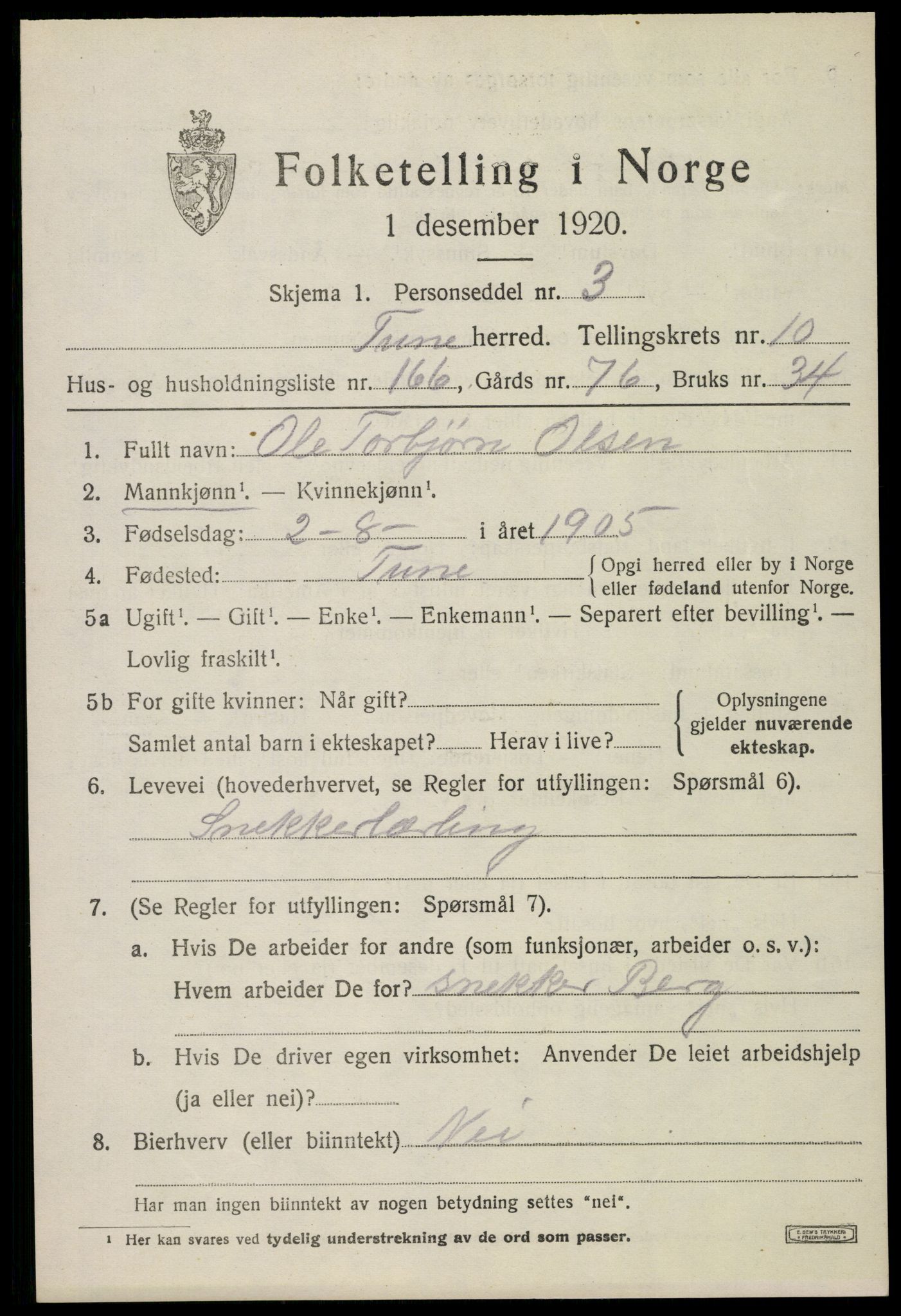 SAO, 1920 census for Tune, 1920, p. 13142