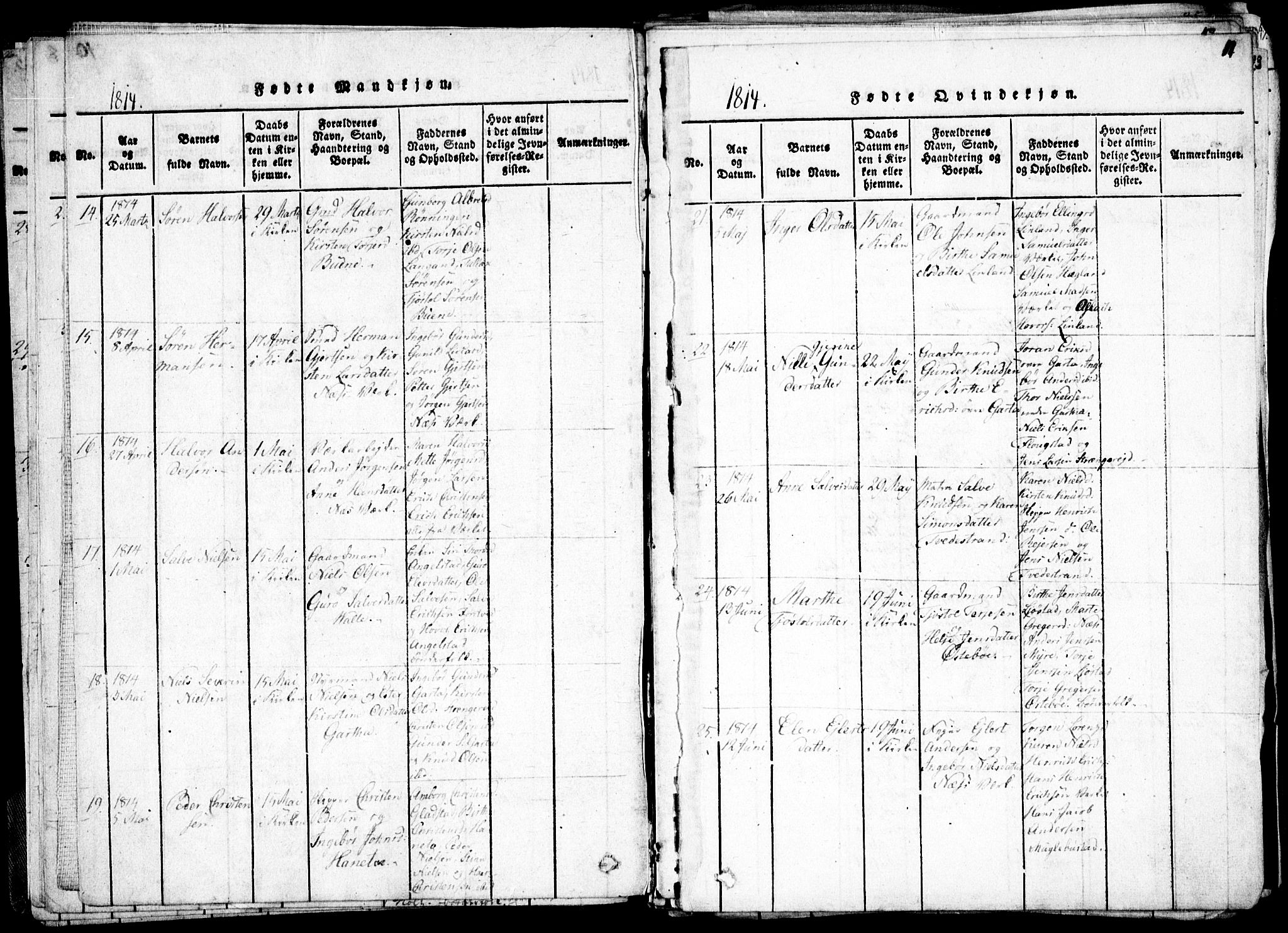 Holt sokneprestkontor, AV/SAK-1111-0021/F/Fa/L0005: Parish register (official) no. A 5, 1813-1821, p. 11