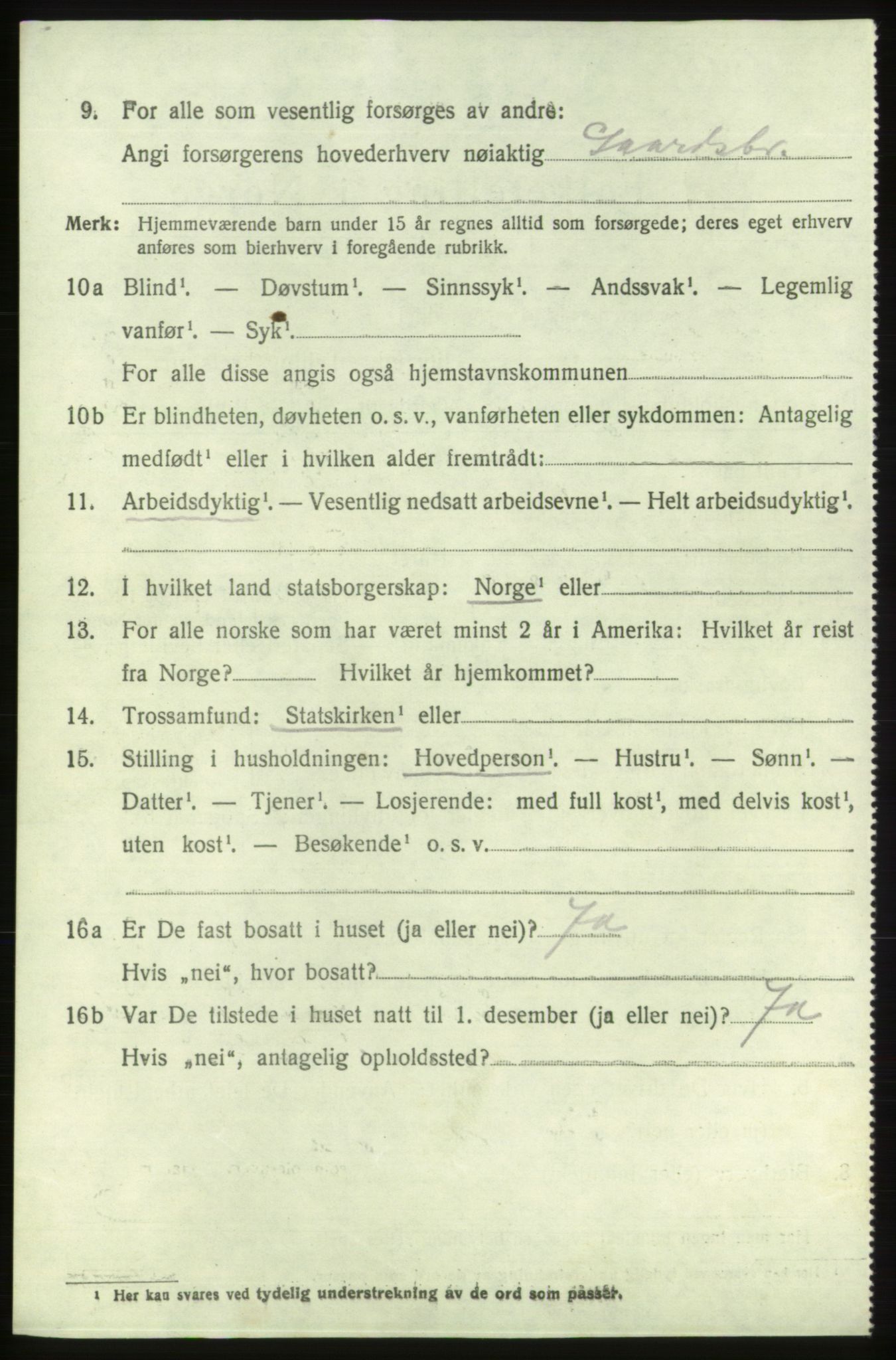 SAB, 1920 census for Etne, 1920, p. 3932