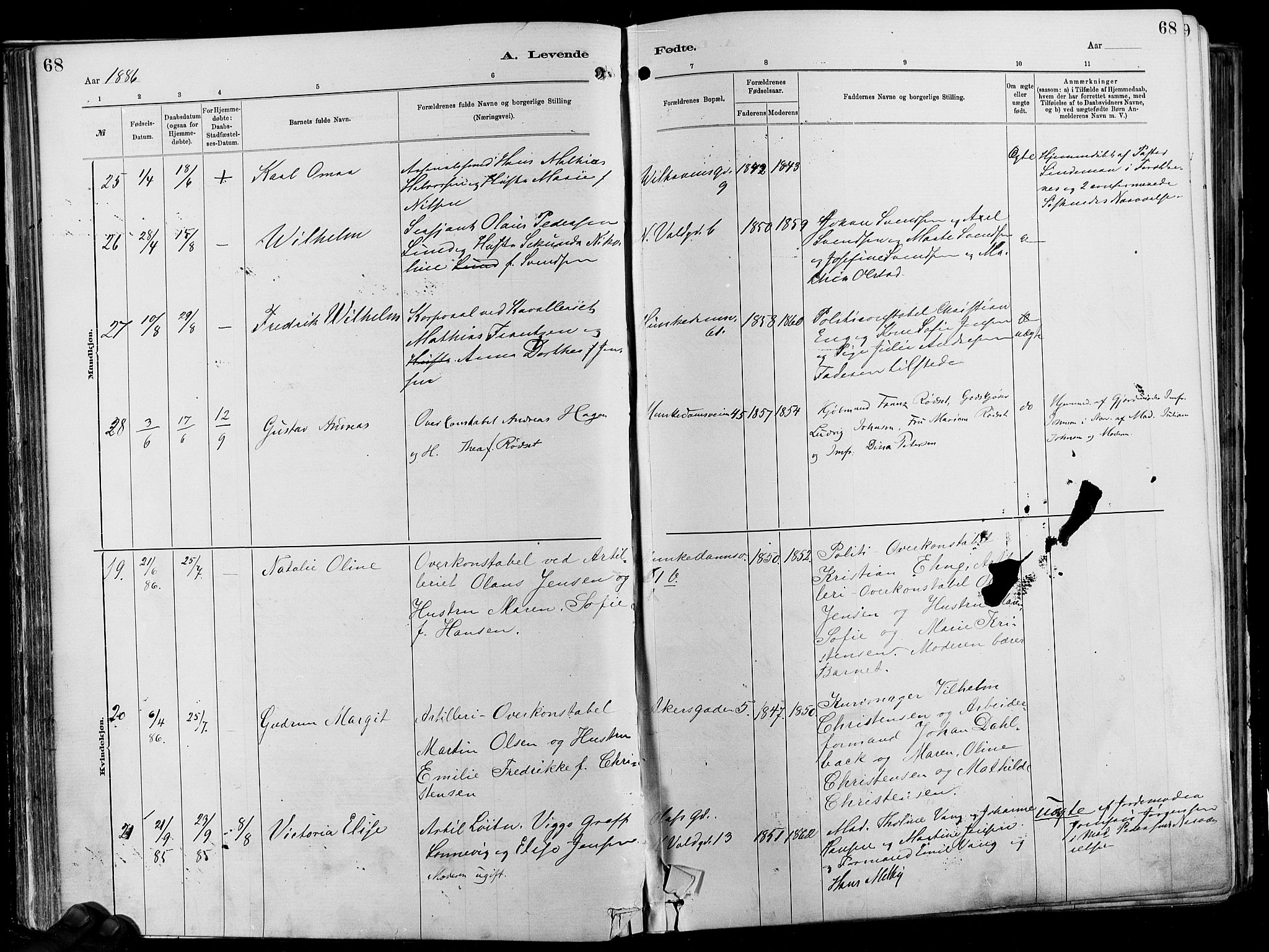 Garnisonsmenigheten Kirkebøker, AV/SAO-A-10846/F/Fa/L0012: Parish register (official) no. 12, 1880-1893, p. 68