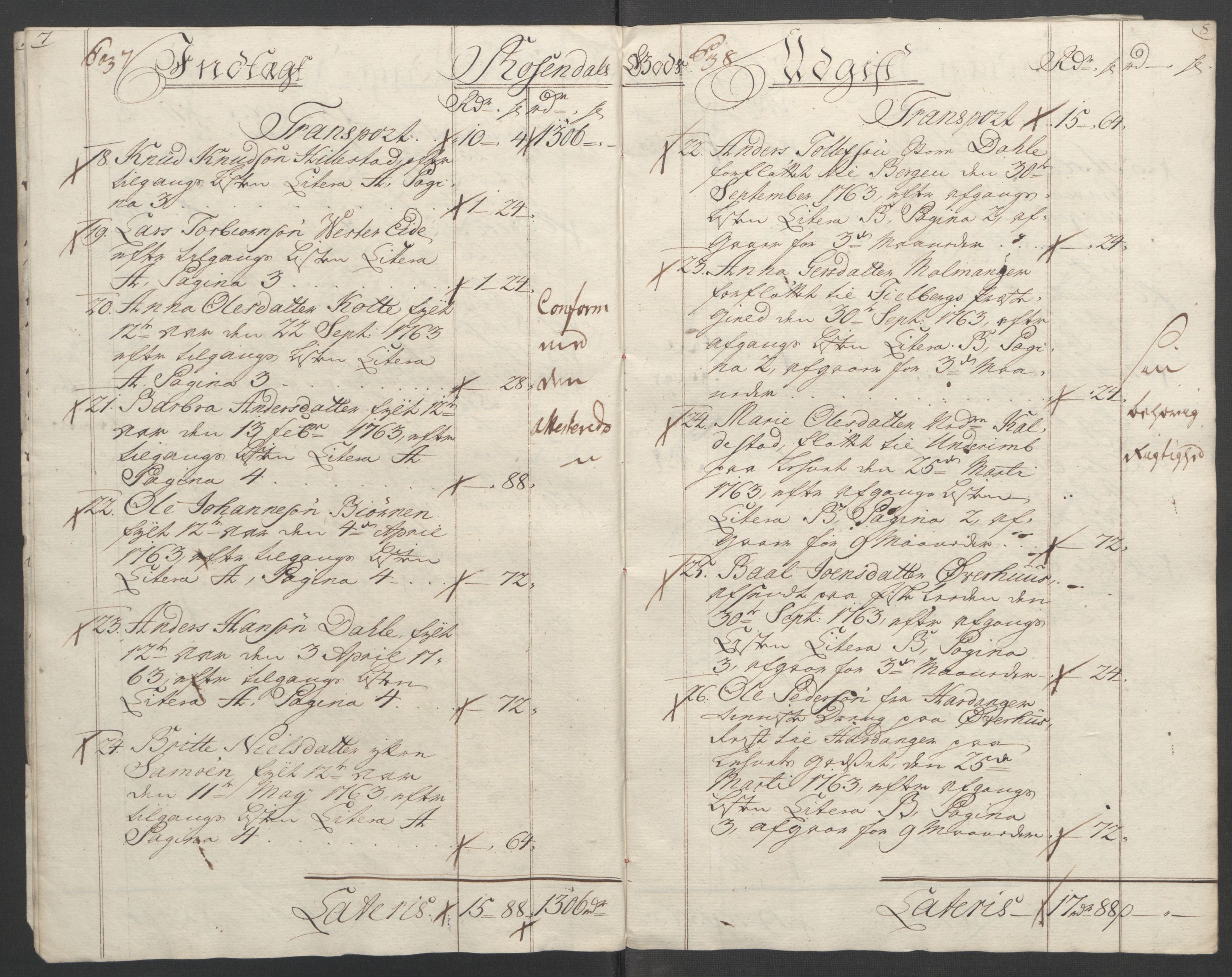 Rentekammeret inntil 1814, Reviderte regnskaper, Fogderegnskap, AV/RA-EA-4092/R49/L3157: Ekstraskatten Rosendal Baroni, 1762-1772, p. 20