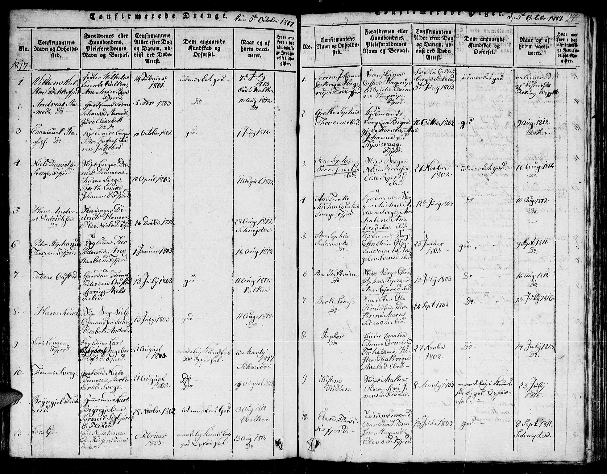 Flekkefjord sokneprestkontor, AV/SAK-1111-0012/F/Fb/Fbc/L0003: Parish register (copy) no. B 3, 1815-1826, p. 249