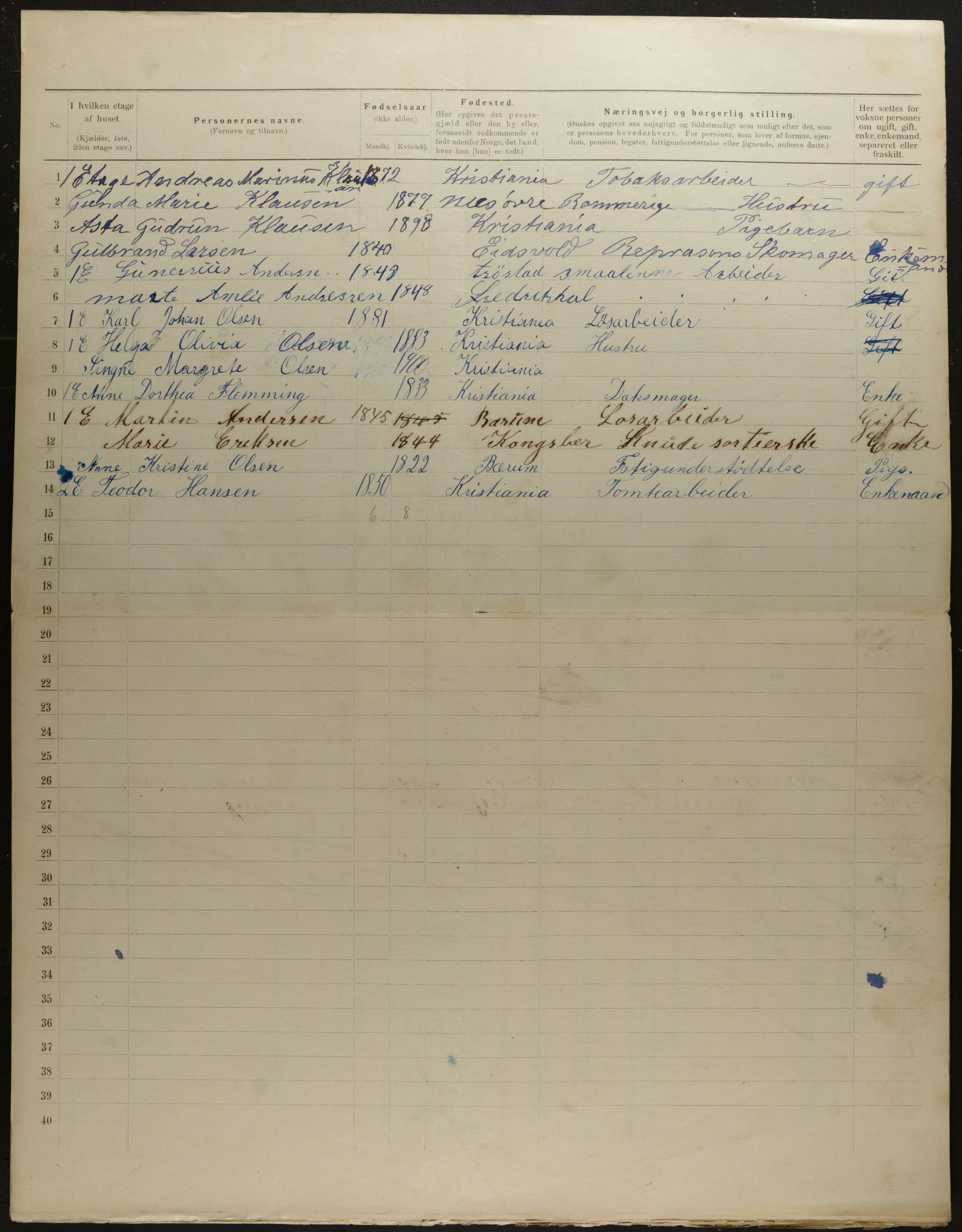 OBA, Municipal Census 1901 for Kristiania, 1901, p. 8802