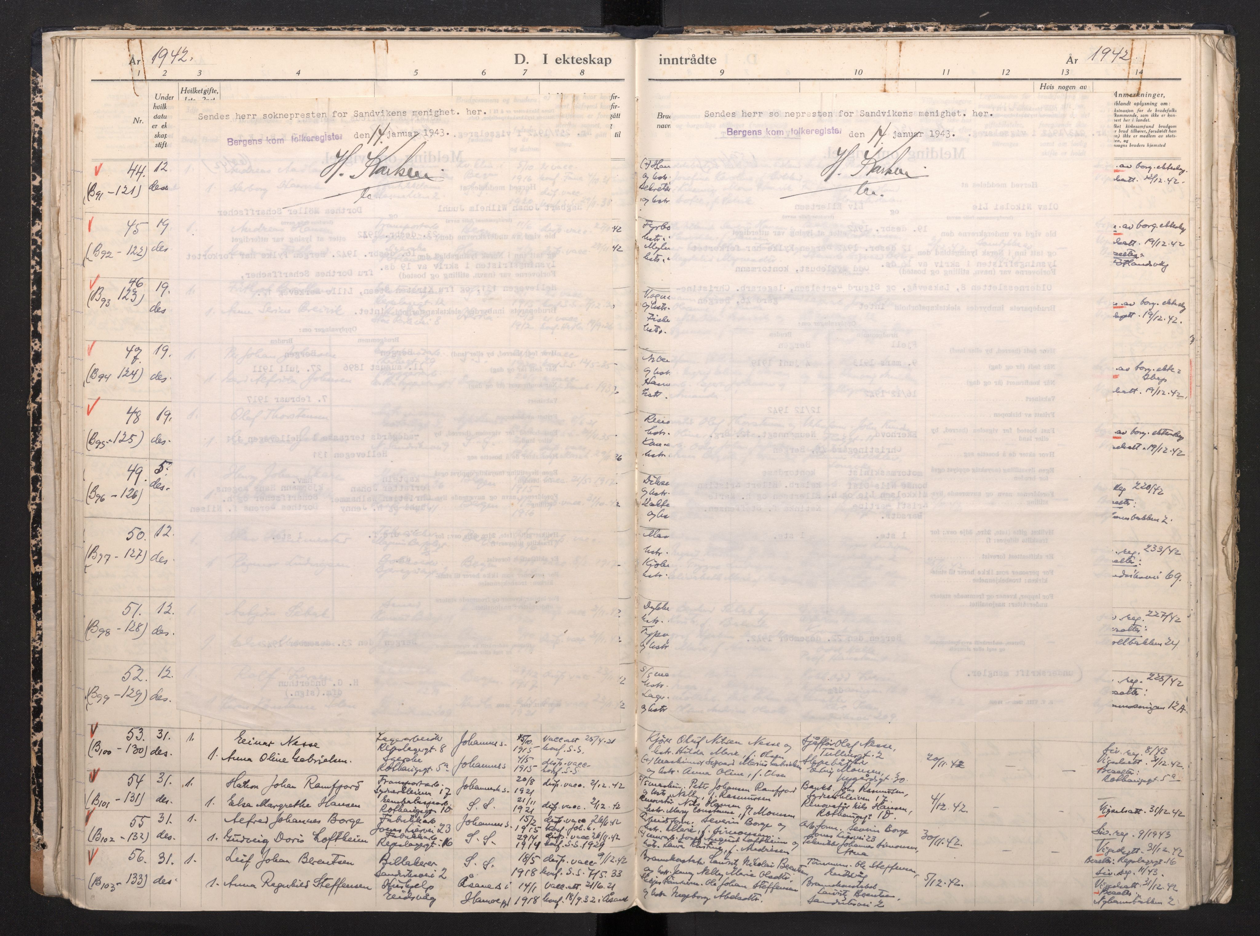 Sandviken Sokneprestembete, AV/SAB-A-77601/H/Ha: Parish register (official) no. H 1, 1942-1945