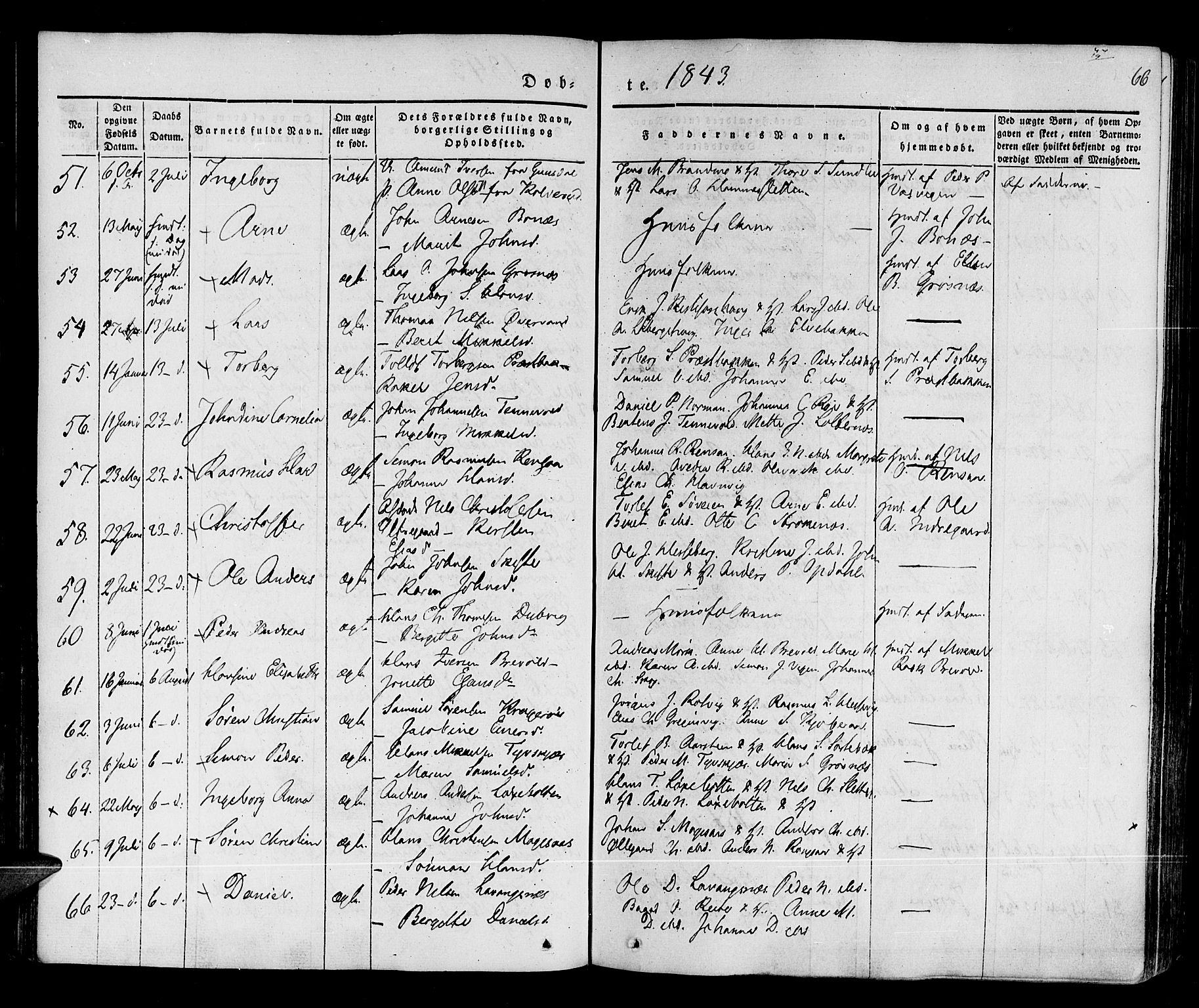 Ibestad sokneprestembete, SATØ/S-0077/H/Ha/Haa/L0006kirke: Parish register (official) no. 6, 1837-1850, p. 66