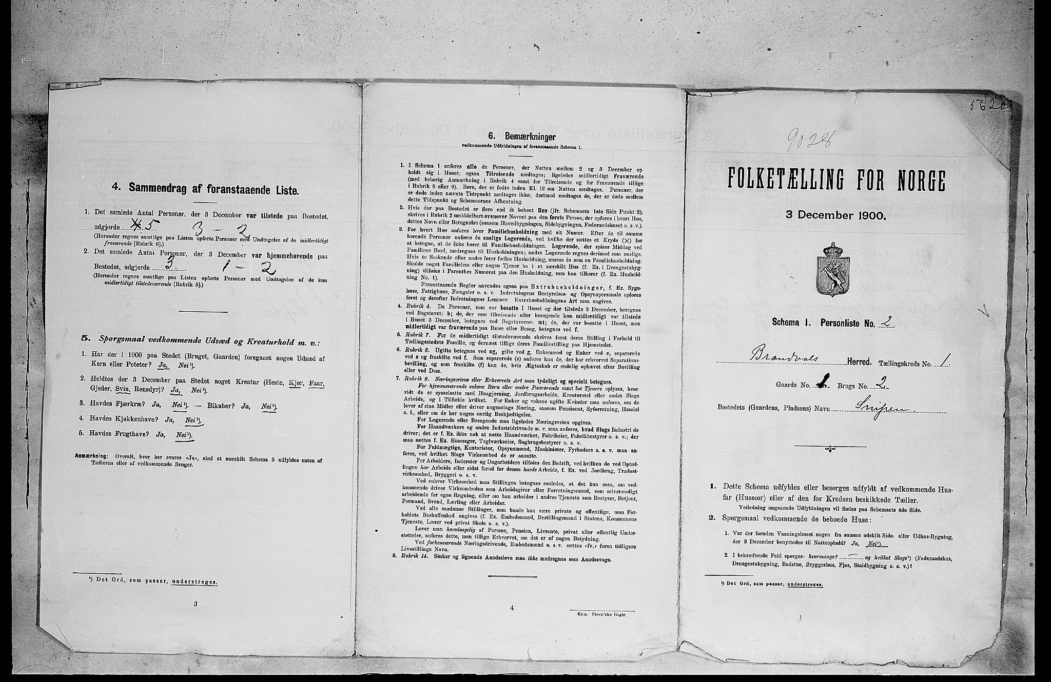 SAH, 1900 census for Brandval, 1900, p. 40