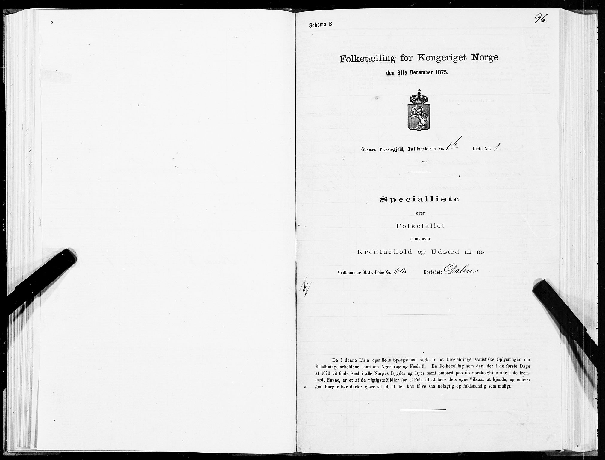 SAT, 1875 census for 1868P Øksnes, 1875, p. 1096