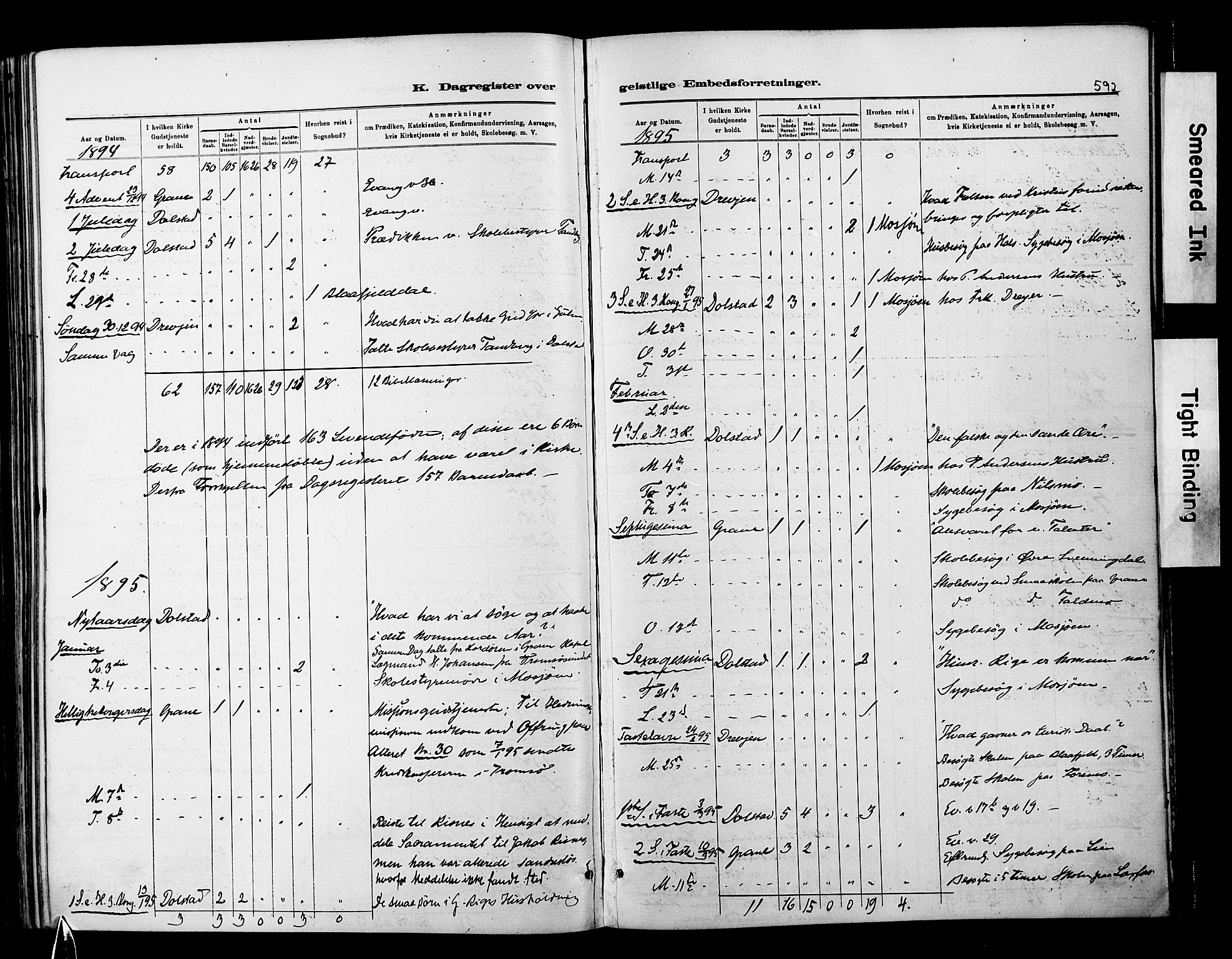 Ministerialprotokoller, klokkerbøker og fødselsregistre - Nordland, AV/SAT-A-1459/820/L0295: Parish register (official) no. 820A16, 1880-1896, p. 592
