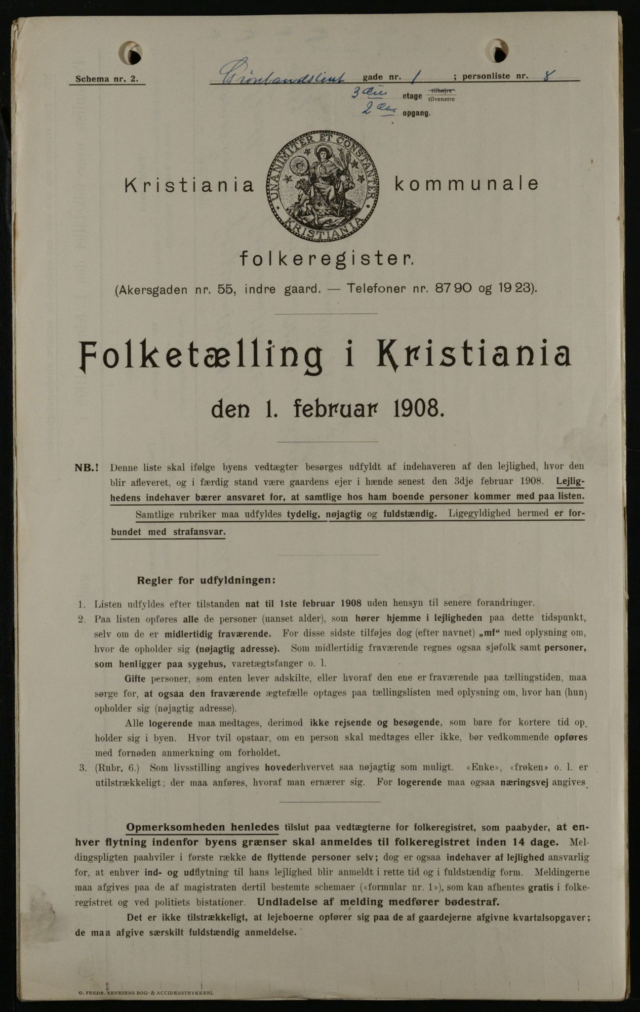 OBA, Municipal Census 1908 for Kristiania, 1908, p. 28474