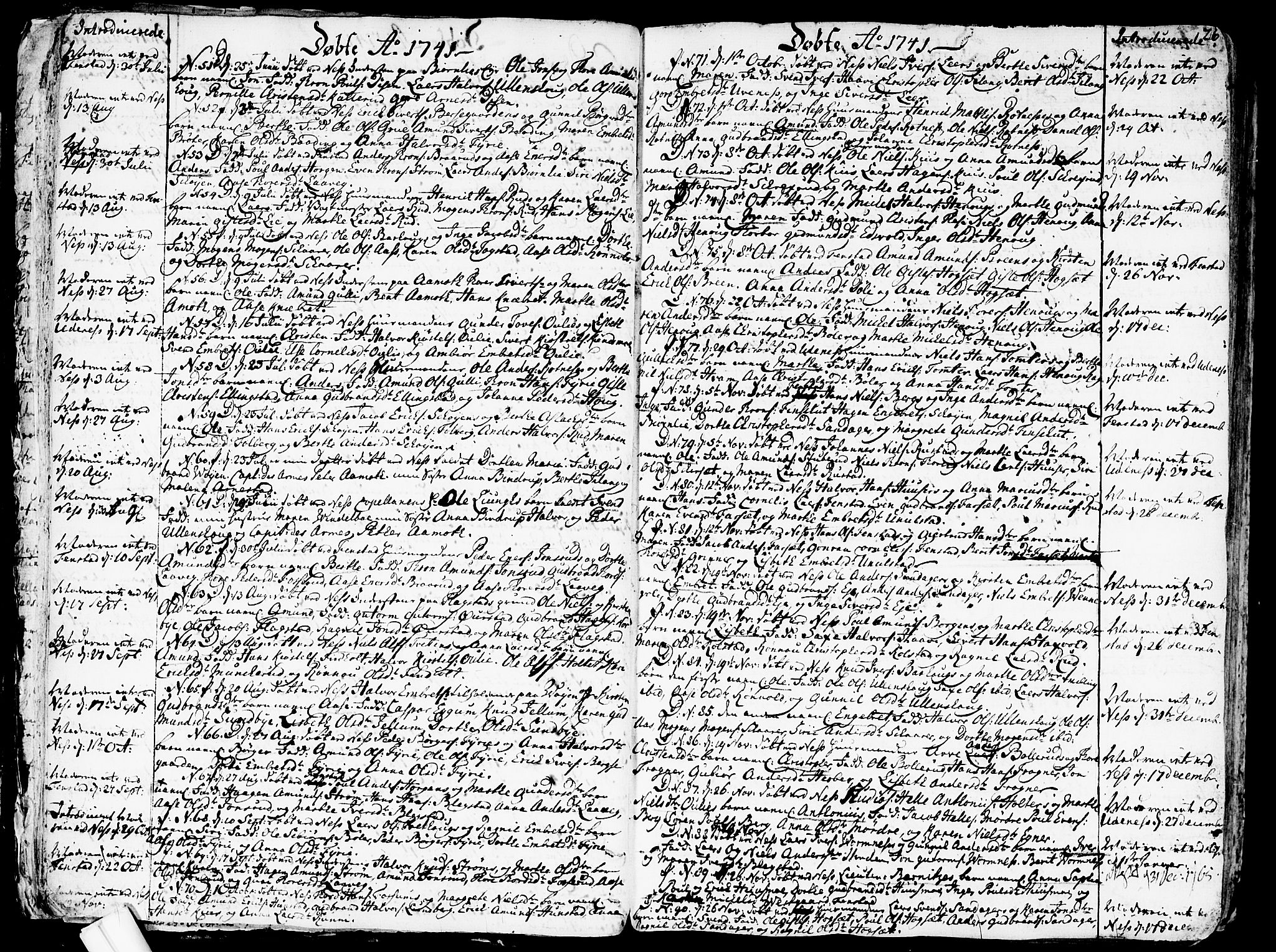 Nes prestekontor Kirkebøker, AV/SAO-A-10410/F/Fa/L0003: Parish register (official) no. I 3, 1734-1781, p. 26