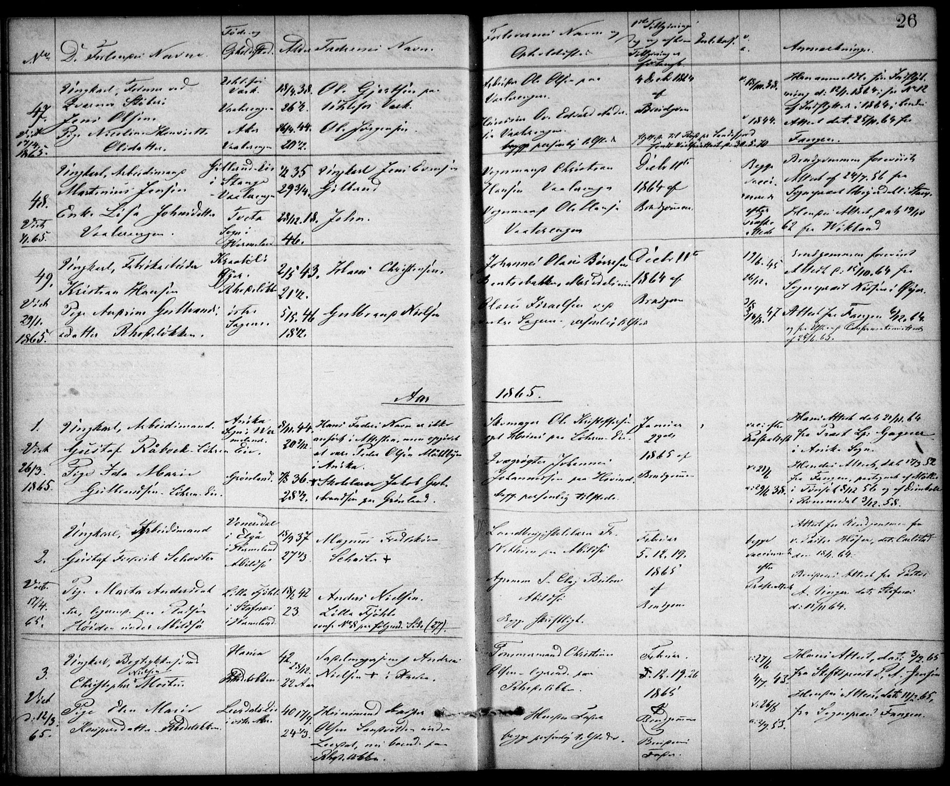 Østre Aker prestekontor Kirkebøker, SAO/A-10840/H/Ha/L0001: Banns register no. I 1, 1861-1878, p. 26