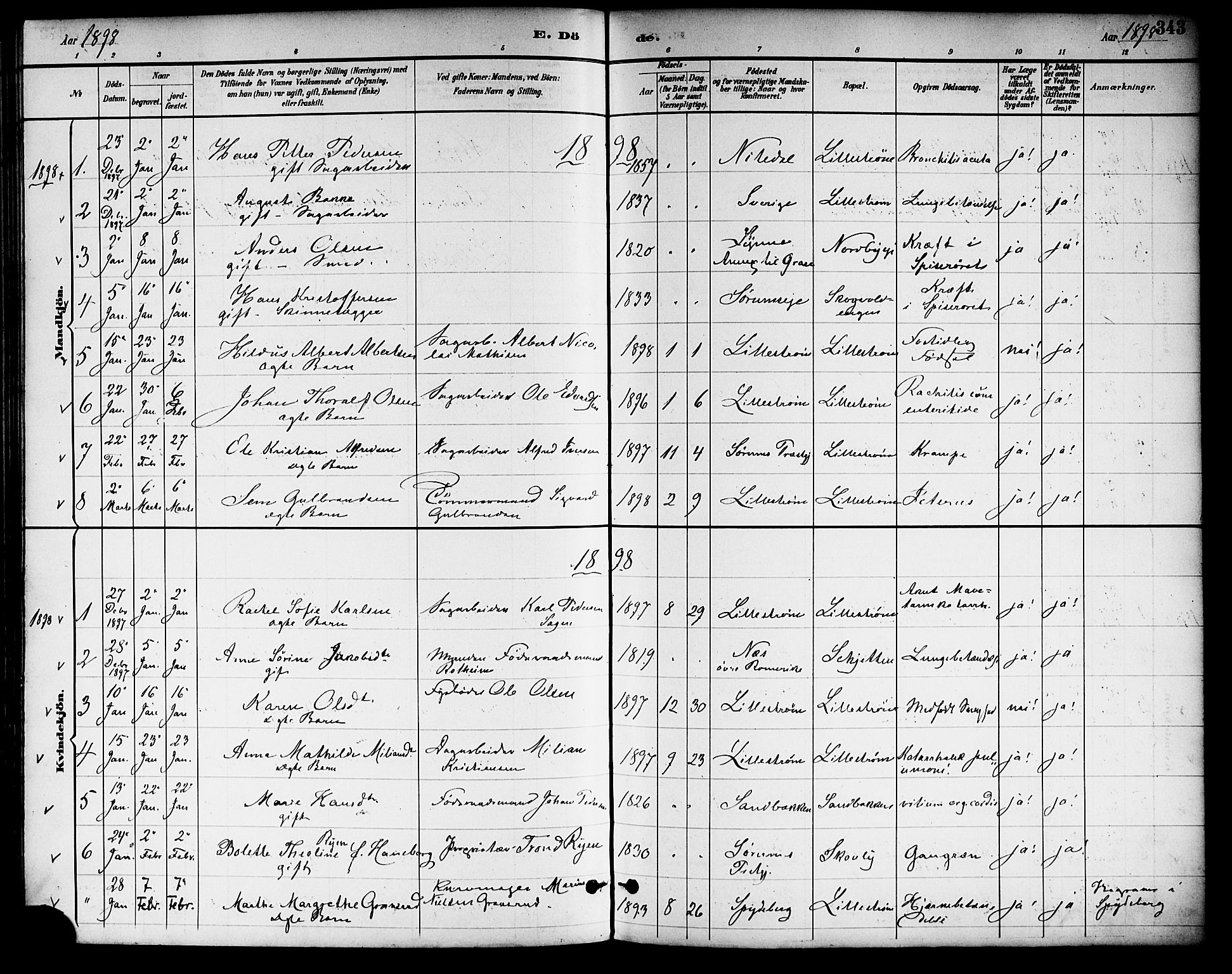 Skedsmo prestekontor Kirkebøker, SAO/A-10033a/F/Fa/L0014: Parish register (official) no. I 14, 1892-1901, p. 343