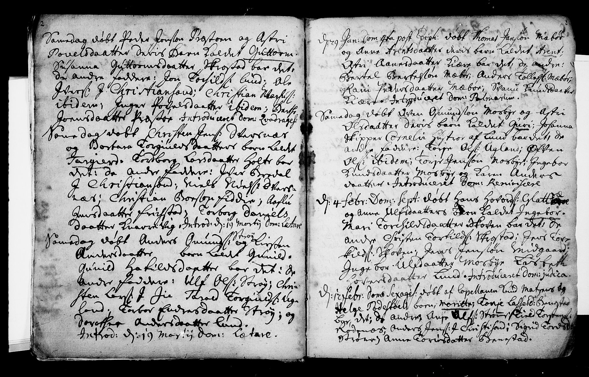 Oddernes sokneprestkontor, AV/SAK-1111-0033/F/Fa/Faa/L0002: Parish register (official) no. A 2, 1719-1764, p. 2-3