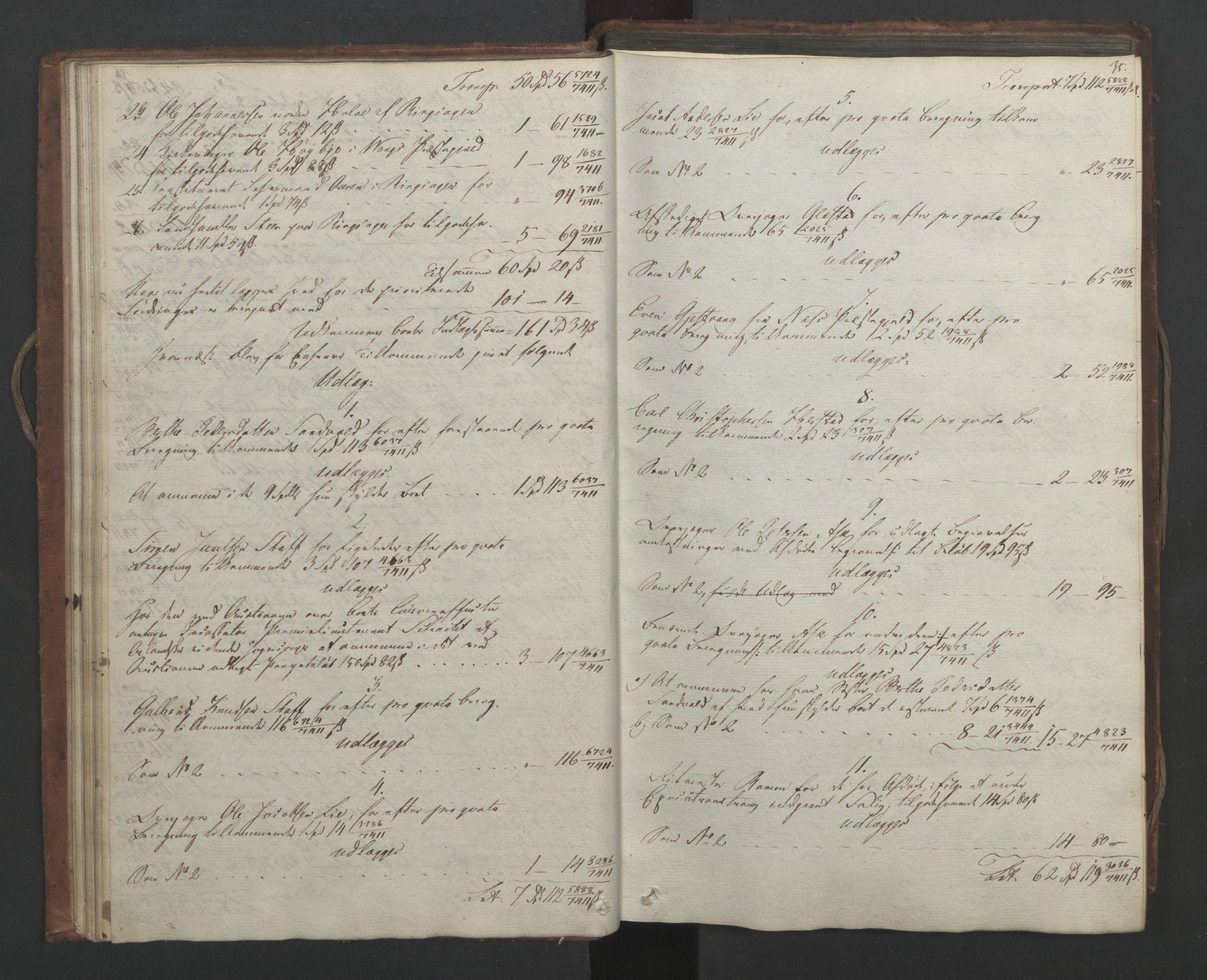 Forsvaret, Generalauditøren, AV/RA-RAFA-1772/F/Fj/Fjc/L0011: Skifteprotokol for Kavallrie-Brigaden 31.10. 1821 - 14. 2. 1825., 1821-1825, p. 34b-35a