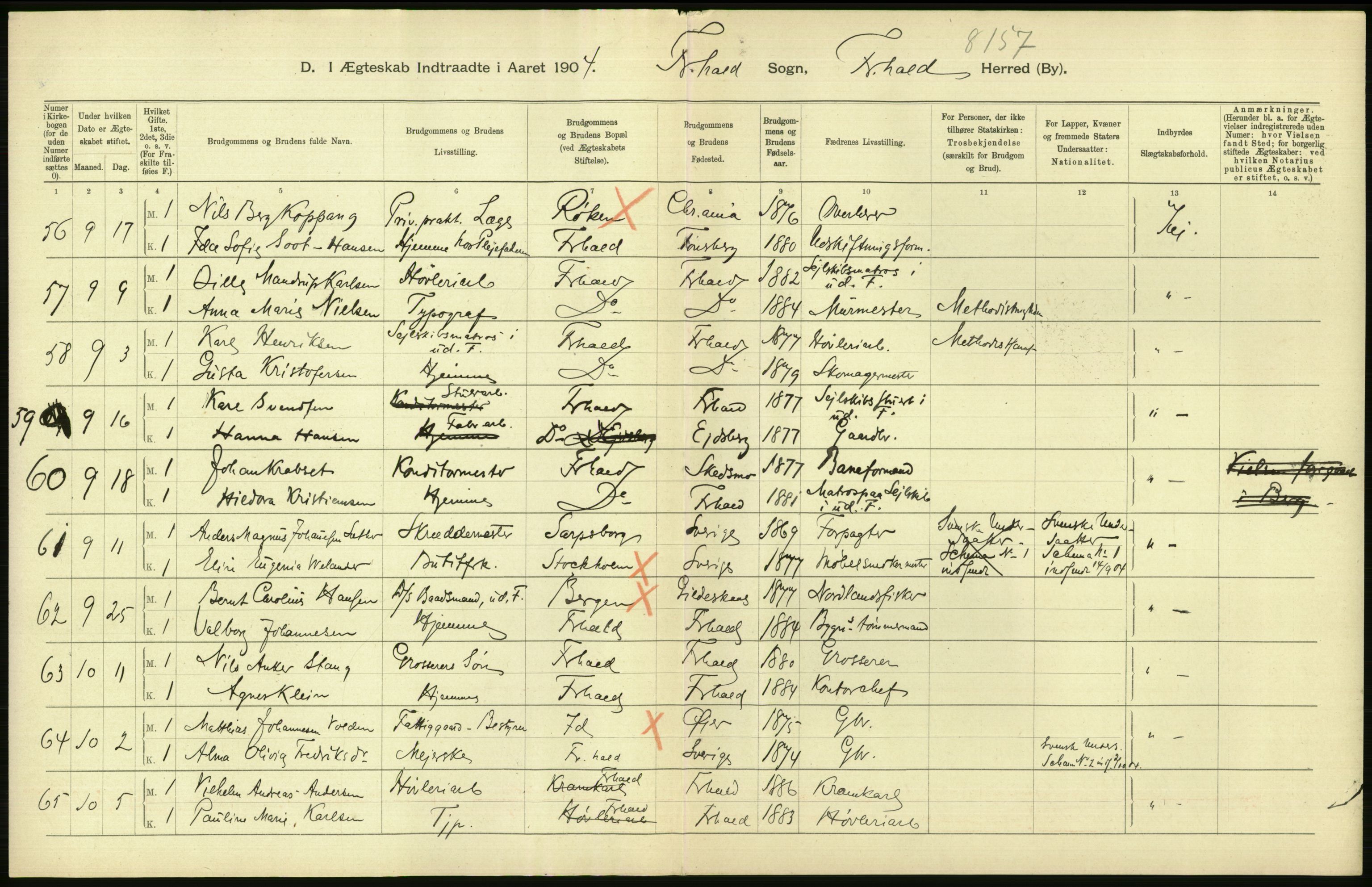 Statistisk sentralbyrå, Sosiodemografiske emner, Befolkning, AV/RA-S-2228/D/Df/Dfa/Dfab/L0001: Smålenenes amt: Fødte, gifte, døde, 1904, p. 567