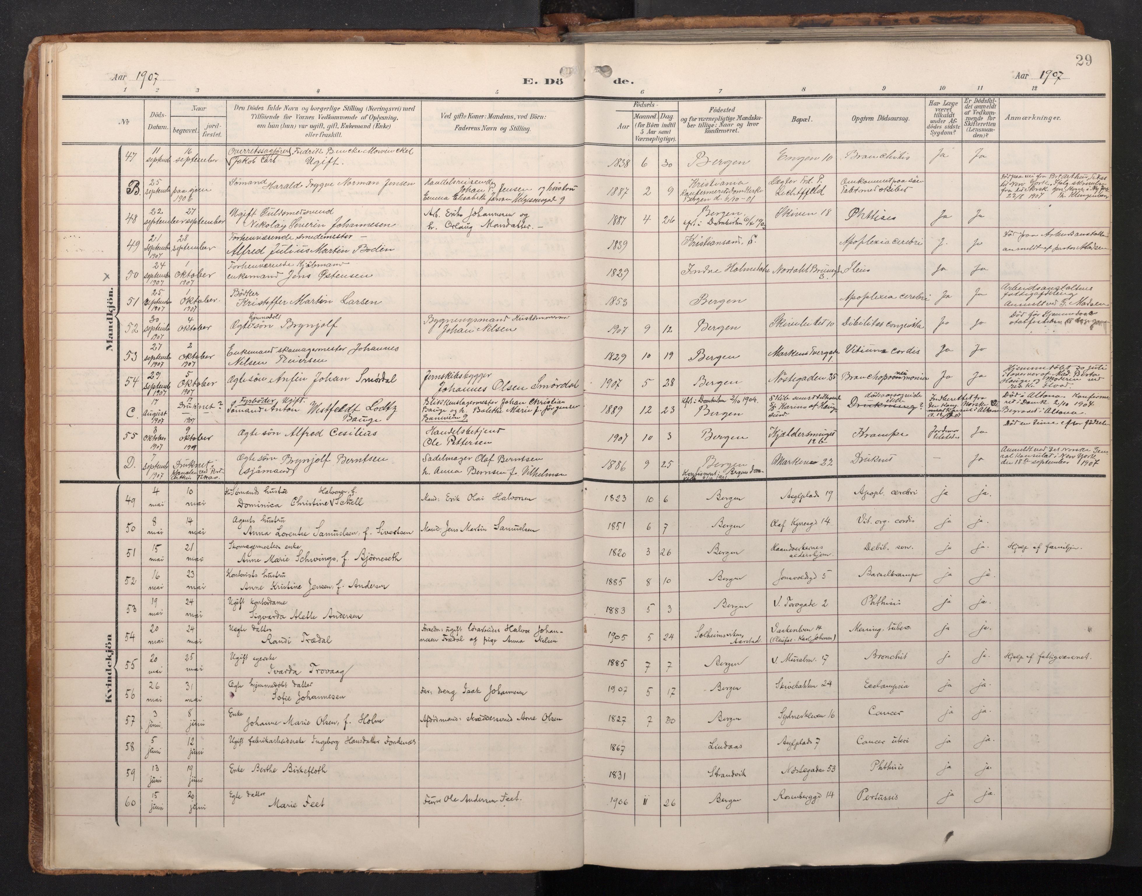 Domkirken sokneprestembete, AV/SAB-A-74801/H/Haa/L0044: Parish register (official) no. E 6, 1904-1946, p. 28b-29a