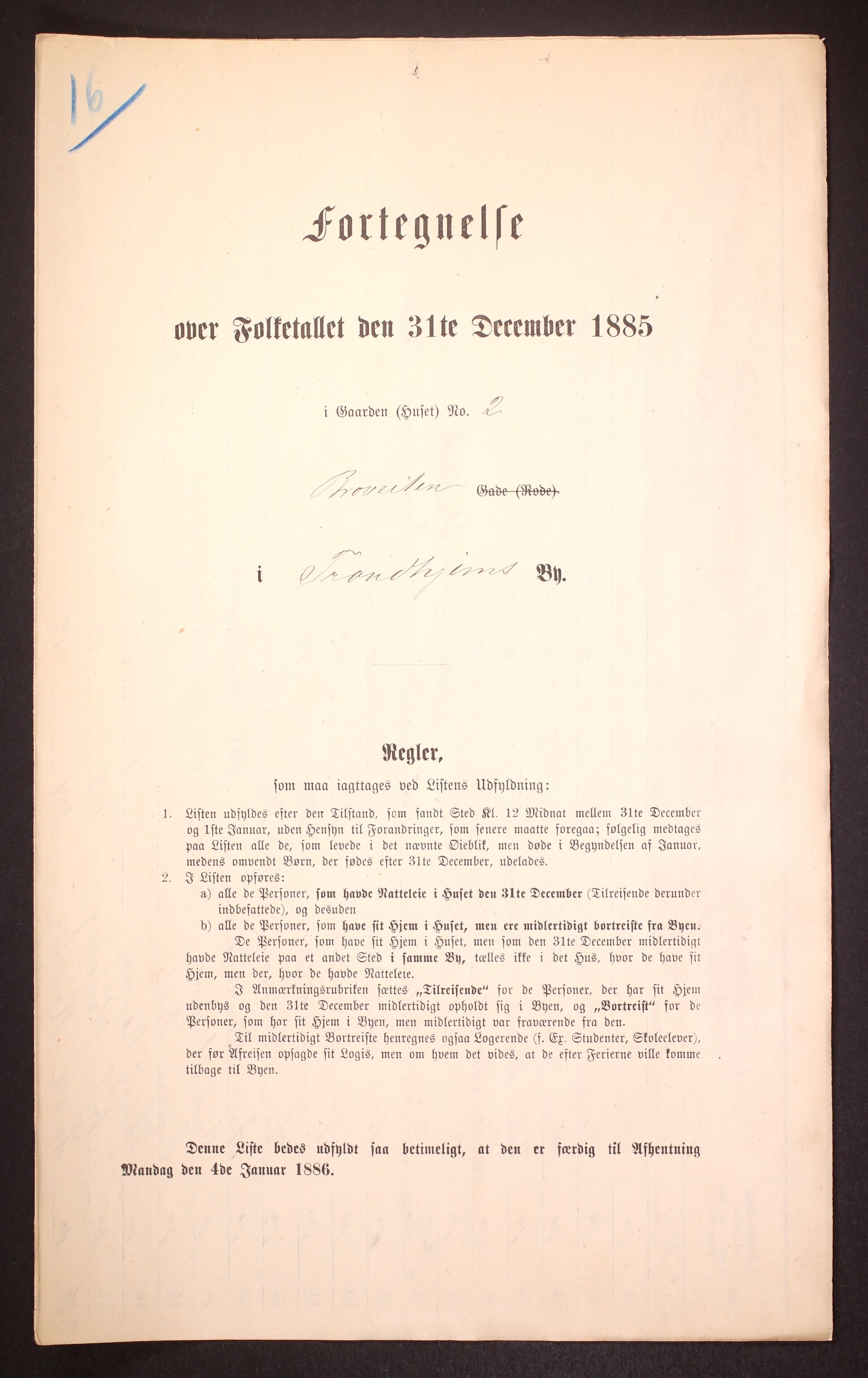 SAT, 1885 census for 1601 Trondheim, 1885, p. 1149