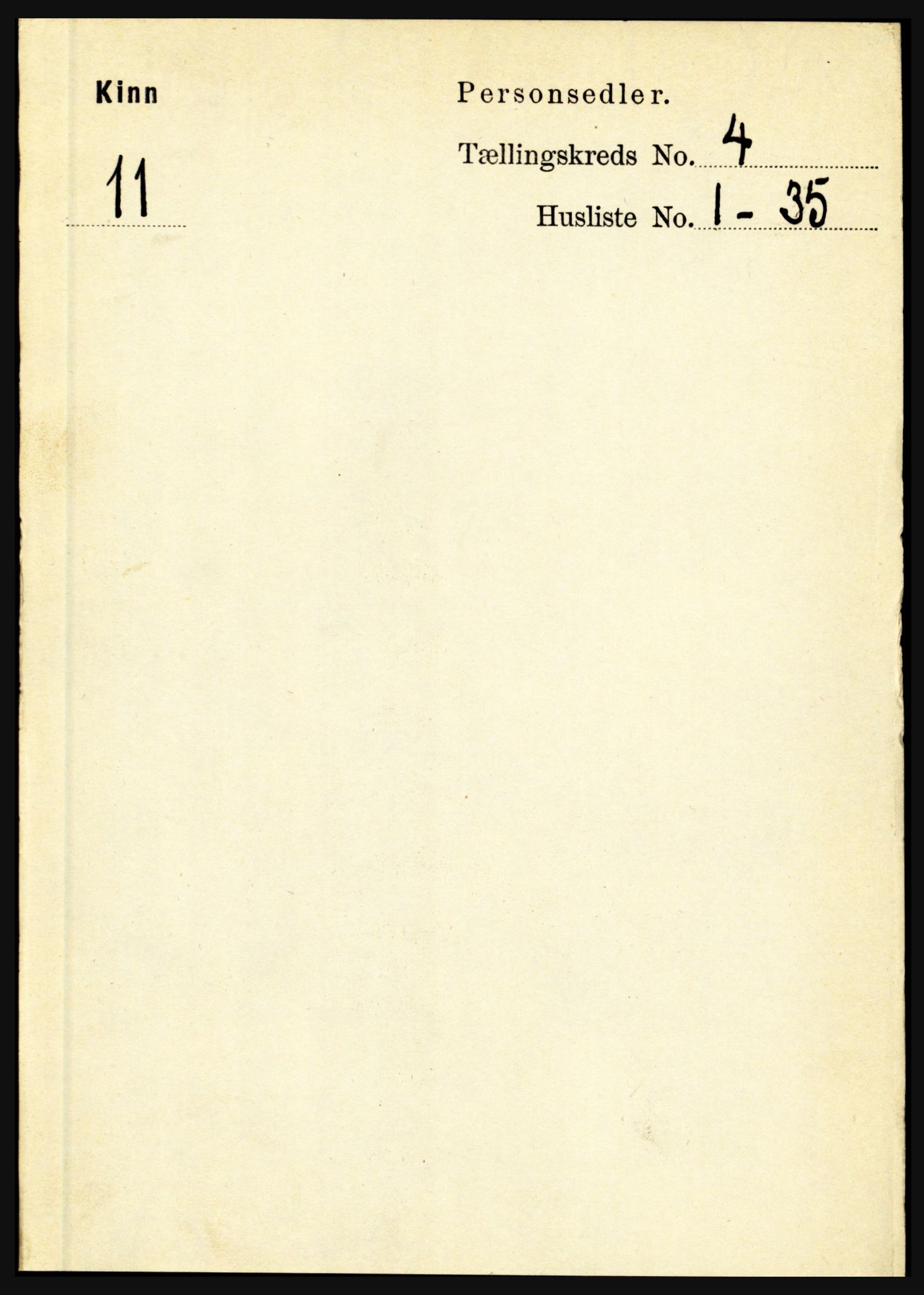 RA, 1891 census for 1437 Kinn, 1891, p. 1327