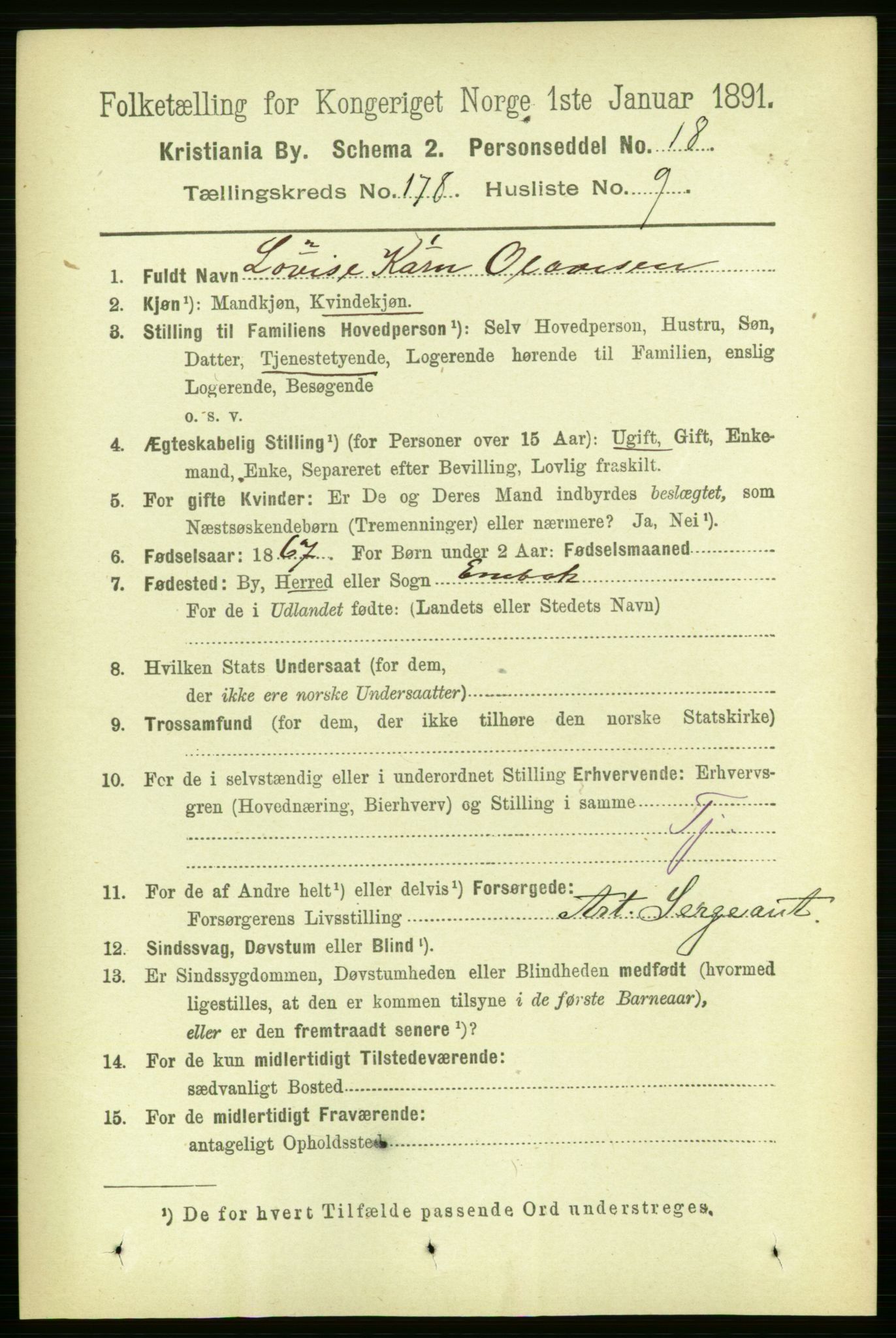 RA, 1891 census for 0301 Kristiania, 1891, p. 107748