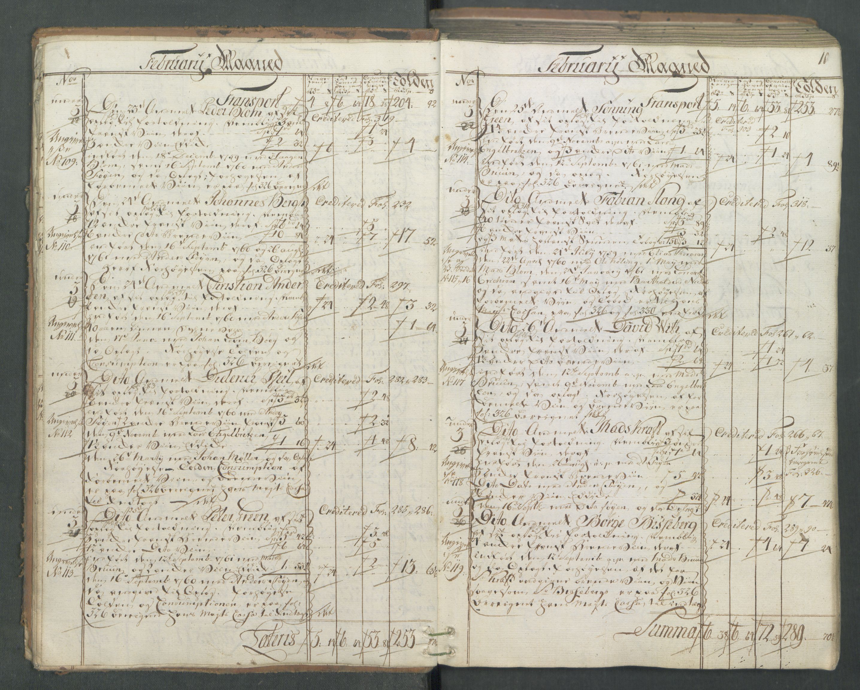 Generaltollkammeret, tollregnskaper, AV/RA-EA-5490/R01/L0046/0001: Tollregnskaper Fredrikshald / Inngående hovedtollbok, 1762, p. 9b-10a