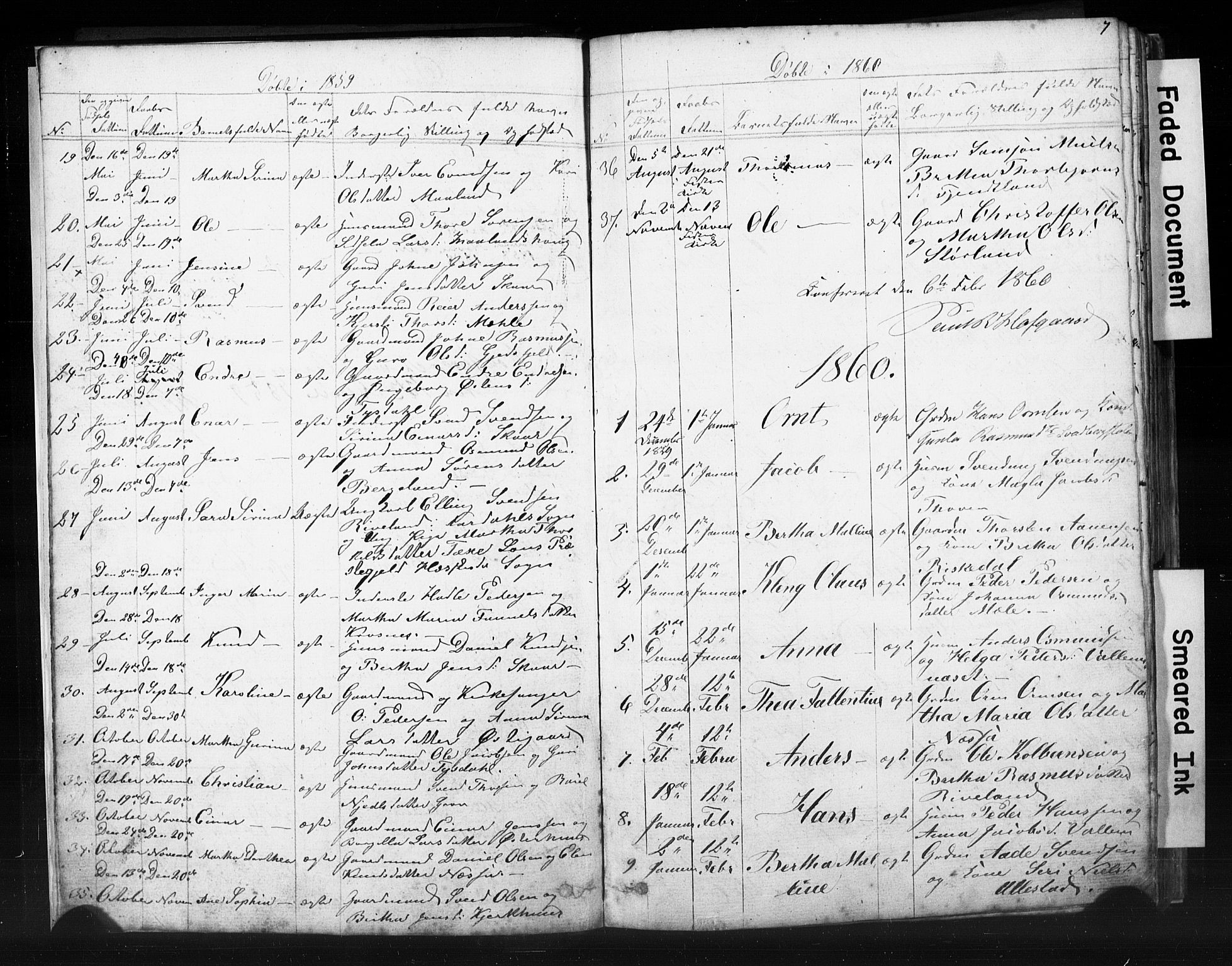 Hjelmeland sokneprestkontor, AV/SAST-A-101843/01/V/L0006: Parish register (copy) no. B 6, 1856-1884, p. 7