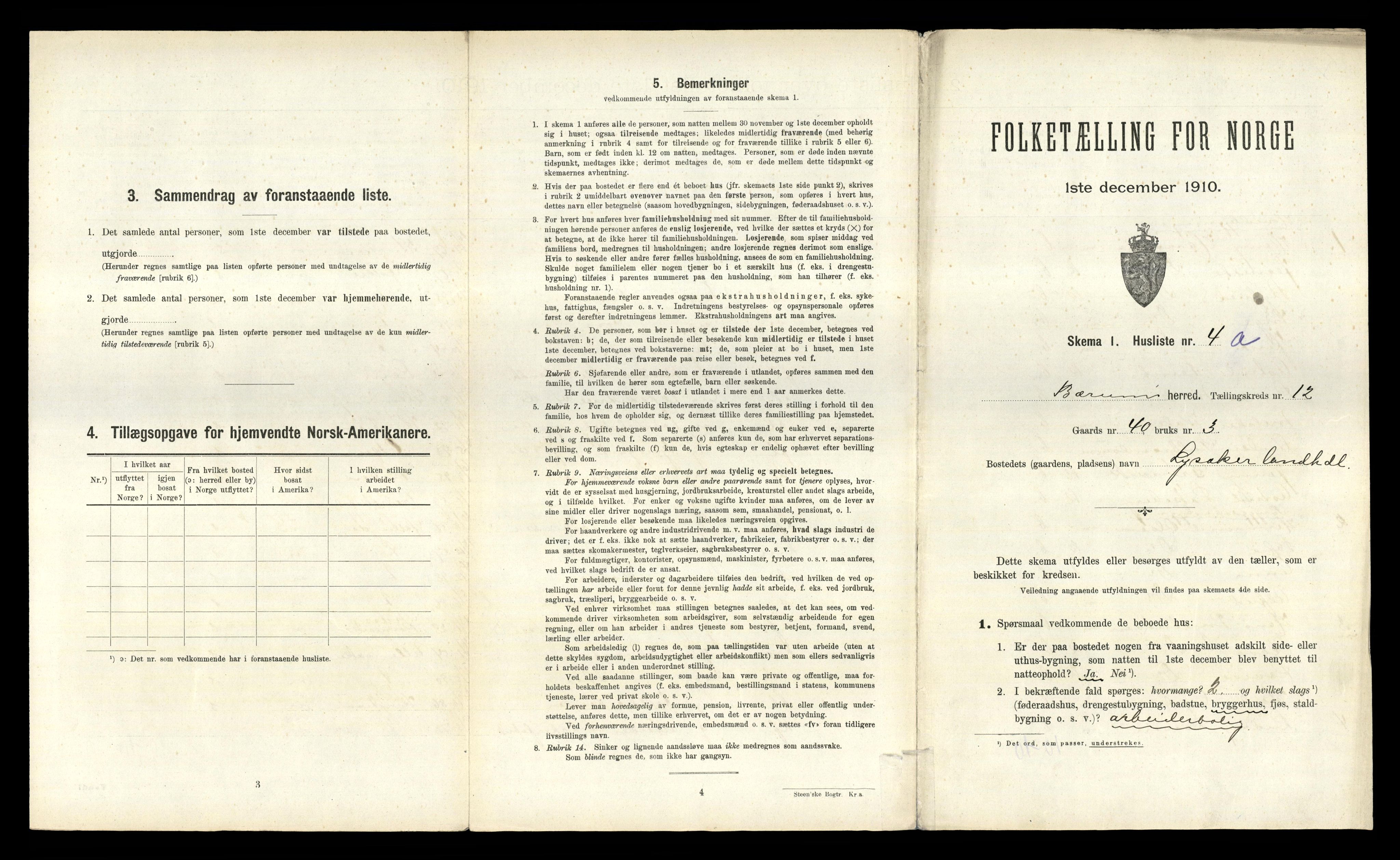 RA, 1910 census for Bærum, 1910, p. 1835