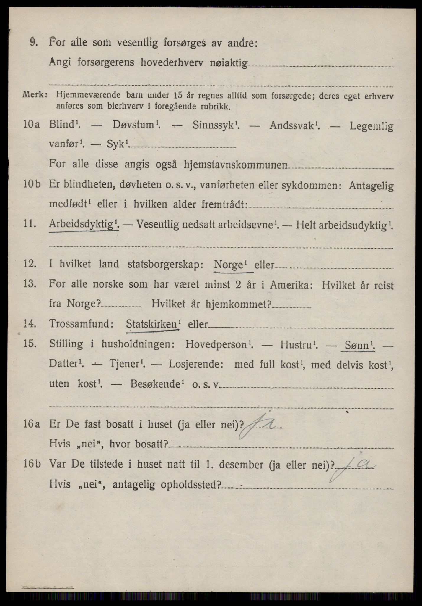 SAT, 1920 census for Vestnes, 1920, p. 4354