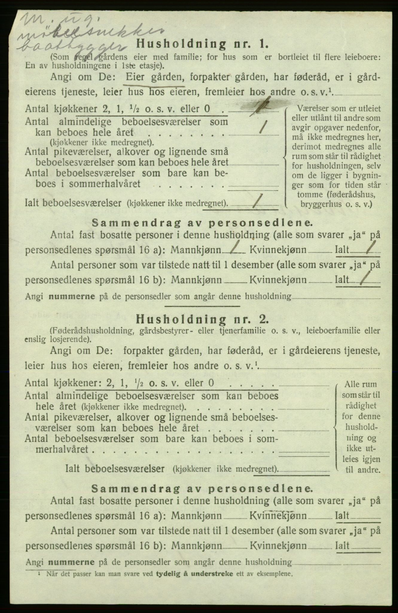 SAB, 1920 census for Kvinnherad, 1920, p. 1107