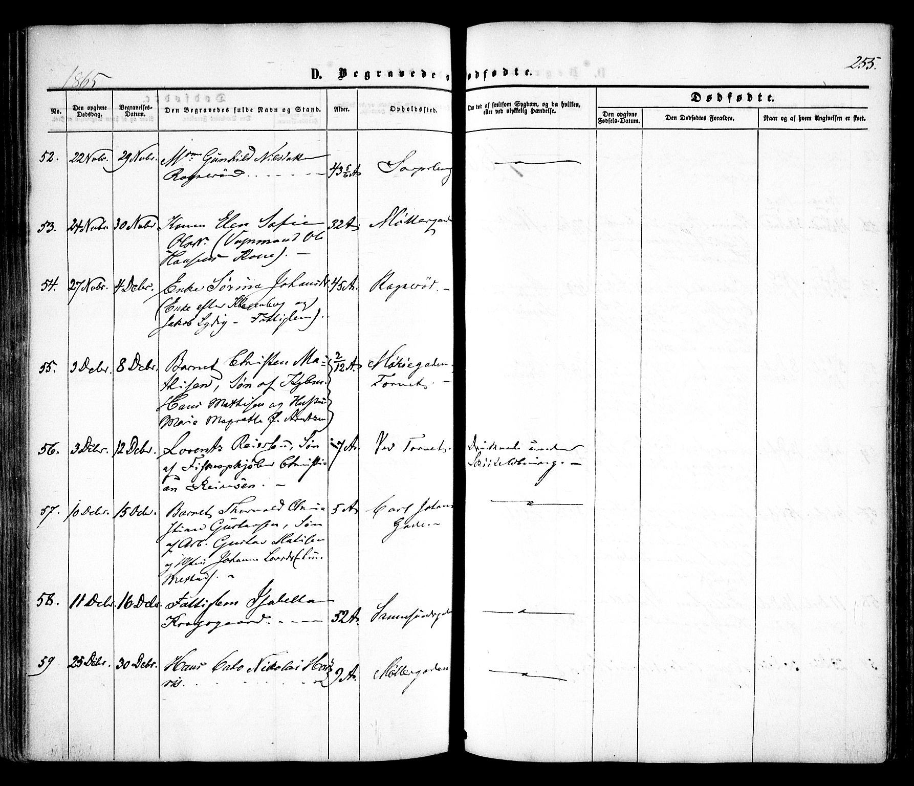 Sarpsborg prestekontor Kirkebøker, AV/SAO-A-2006/F/Fa/L0001: Parish register (official) no. 1, 1859-1868, p. 255