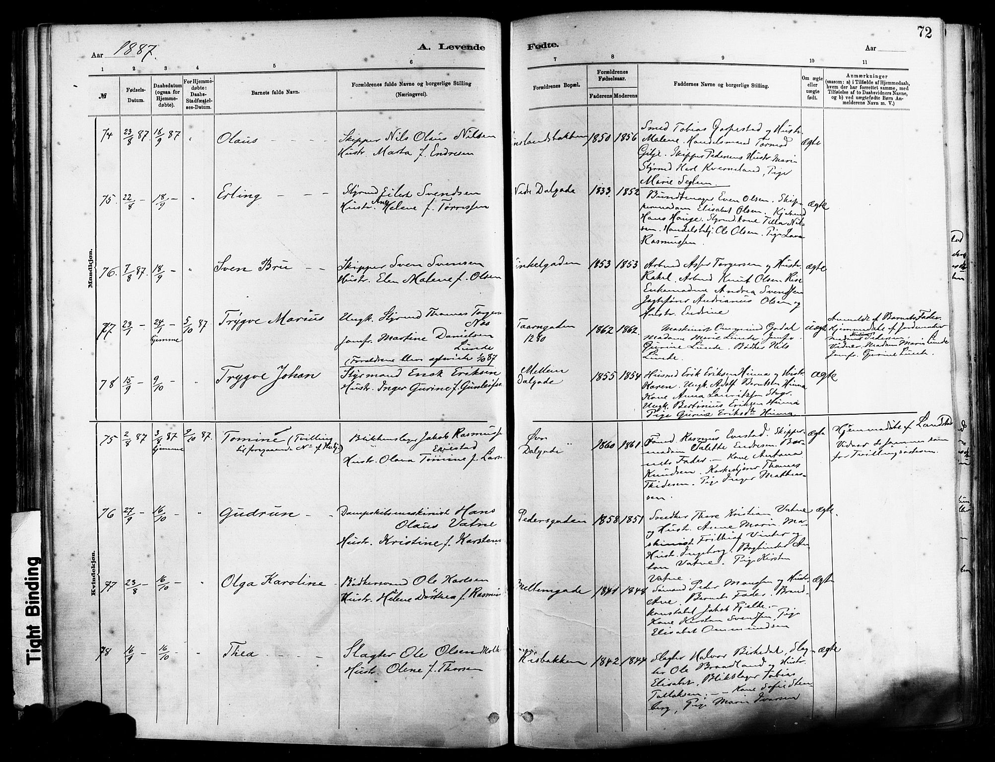 St. Johannes sokneprestkontor, AV/SAST-A-101814/001/30/30BA/L0001: Parish register (official) no. A 1, 1885-1891, p. 72