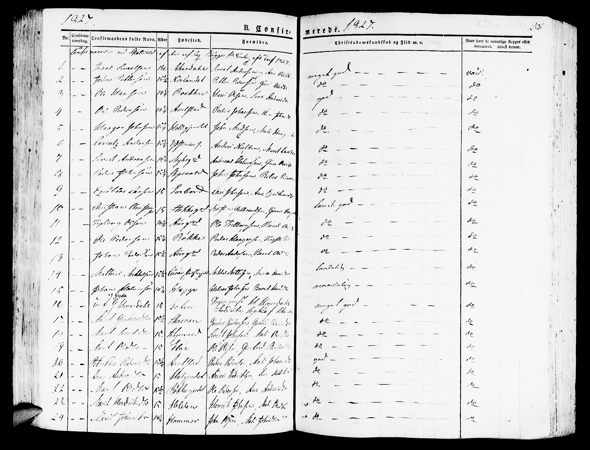 Ministerialprotokoller, klokkerbøker og fødselsregistre - Nord-Trøndelag, SAT/A-1458/709/L0070: Parish register (official) no. 709A10, 1820-1832, p. 256