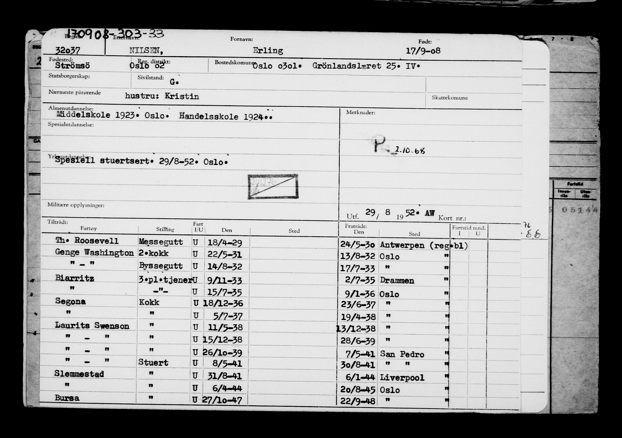 Direktoratet for sjømenn, AV/RA-S-3545/G/Gb/L0079: Hovedkort, 1908, p. 235