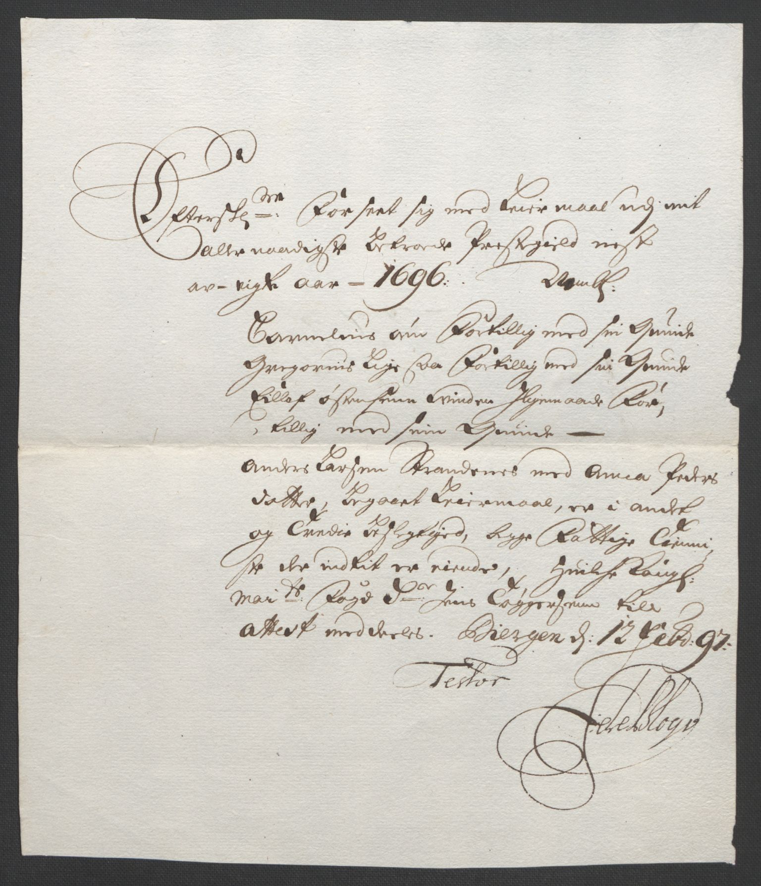 Rentekammeret inntil 1814, Reviderte regnskaper, Fogderegnskap, AV/RA-EA-4092/R53/L3422: Fogderegnskap Sunn- og Nordfjord, 1695-1696, p. 297