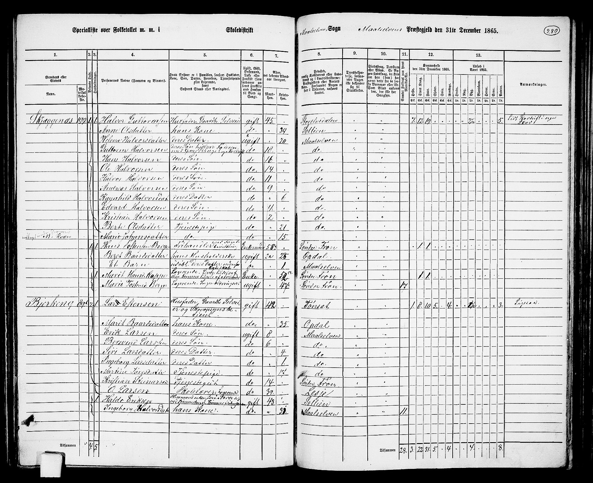 RA, 1865 census for Målselv, 1865, p. 102