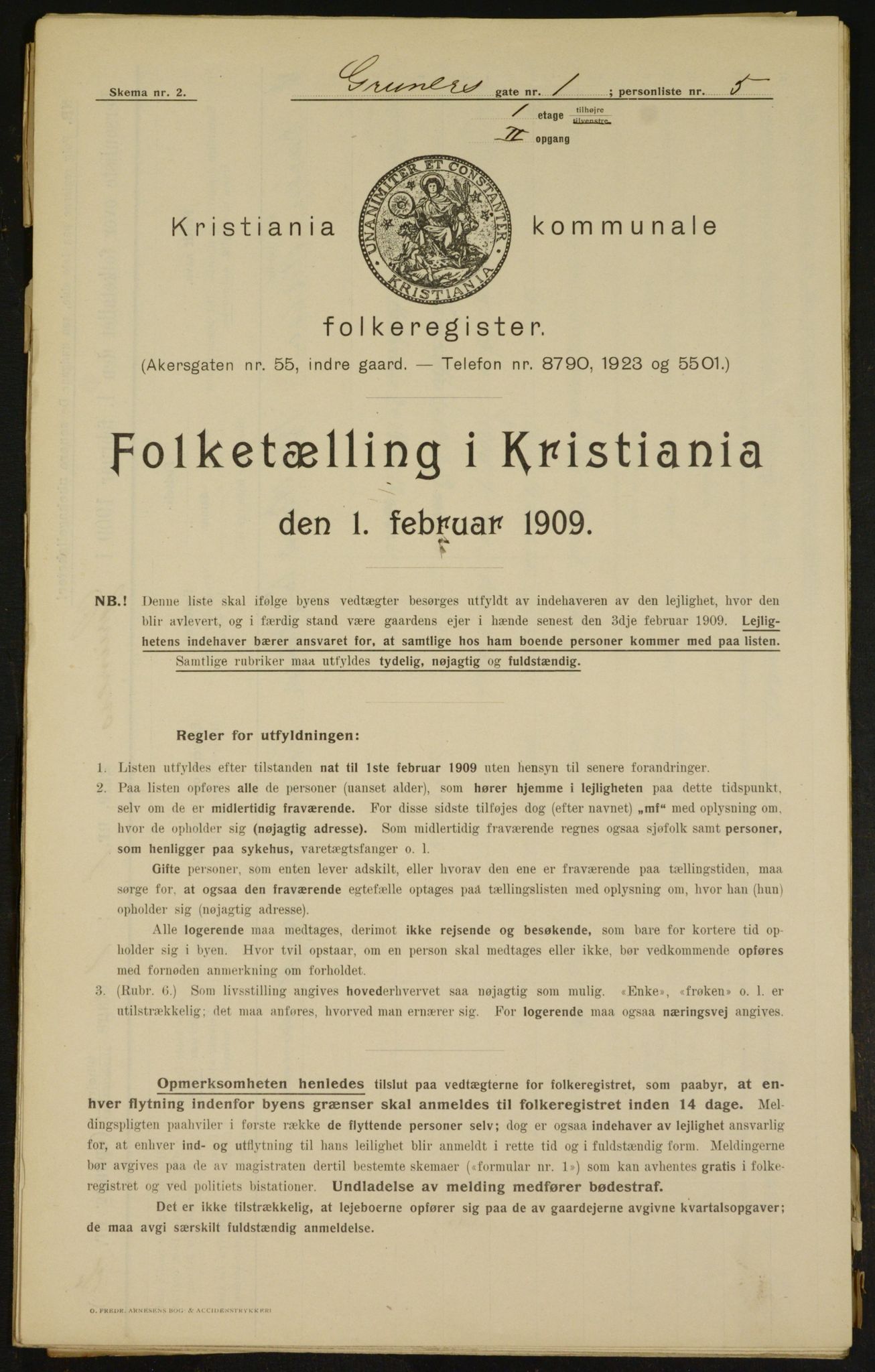 OBA, Municipal Census 1909 for Kristiania, 1909, p. 27829