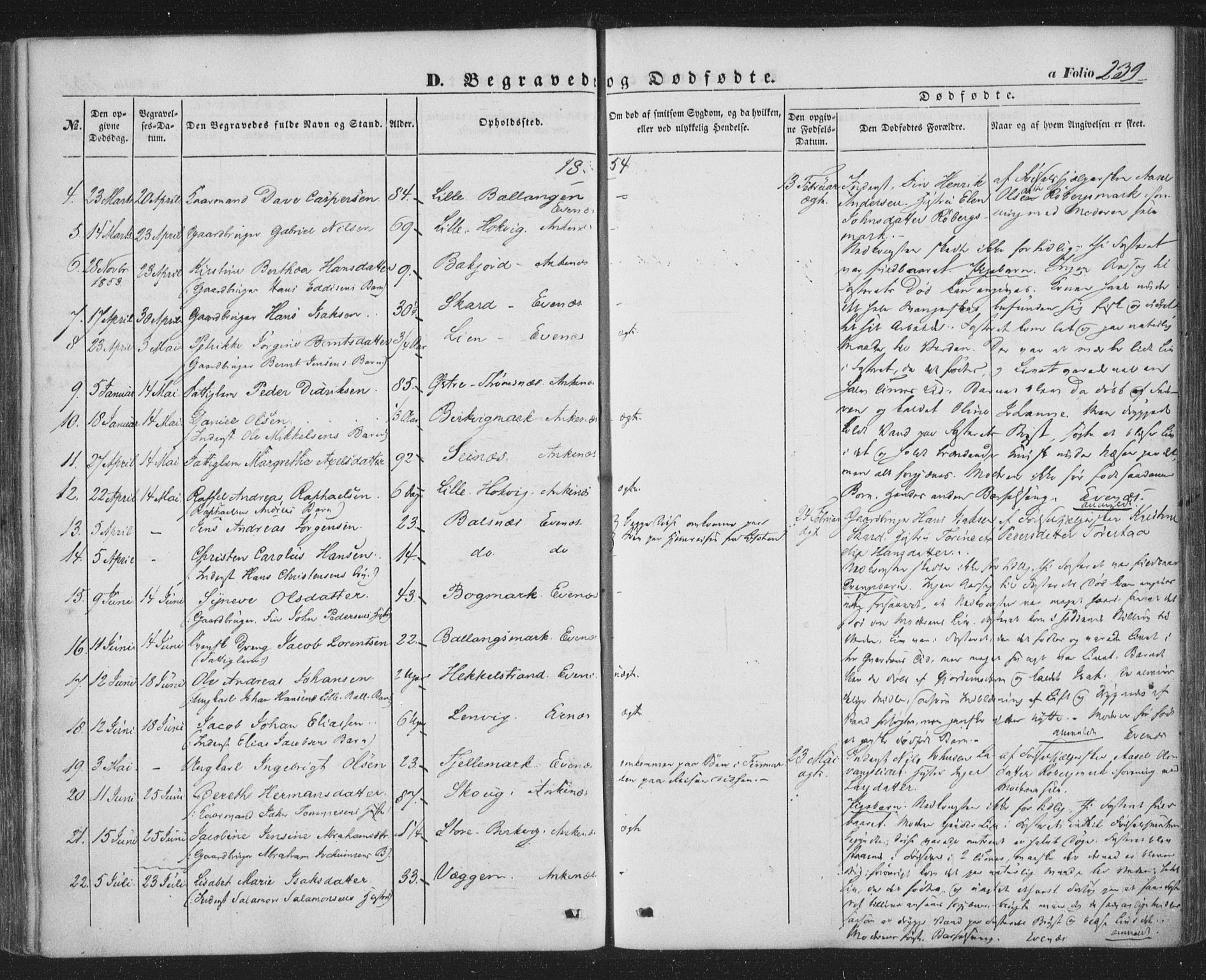 Ministerialprotokoller, klokkerbøker og fødselsregistre - Nordland, SAT/A-1459/863/L0895: Parish register (official) no. 863A07, 1851-1860, p. 239
