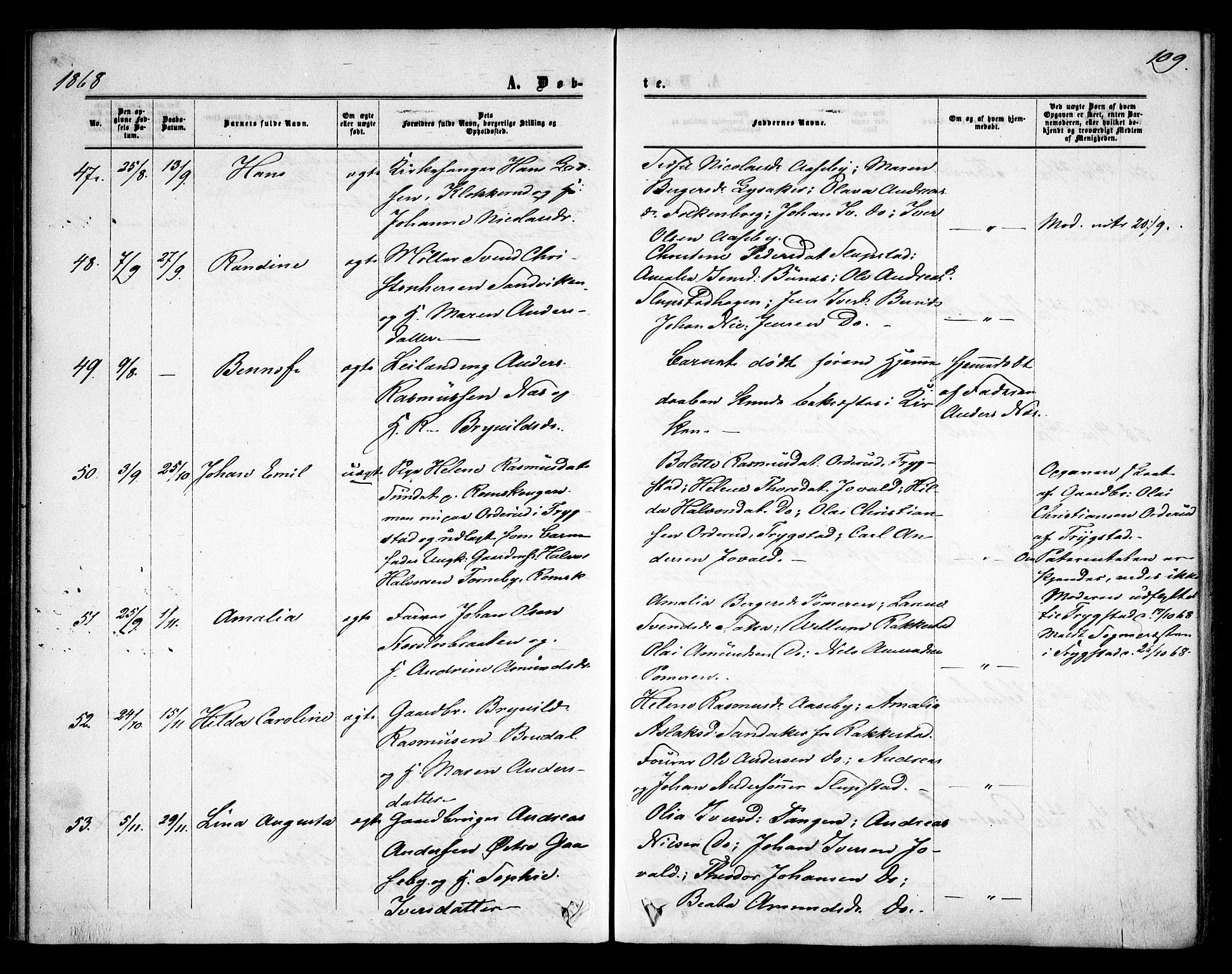 Rødenes prestekontor Kirkebøker, AV/SAO-A-2005/F/Fa/L0007: Parish register (official) no. I 7, 1860-1869, p. 109