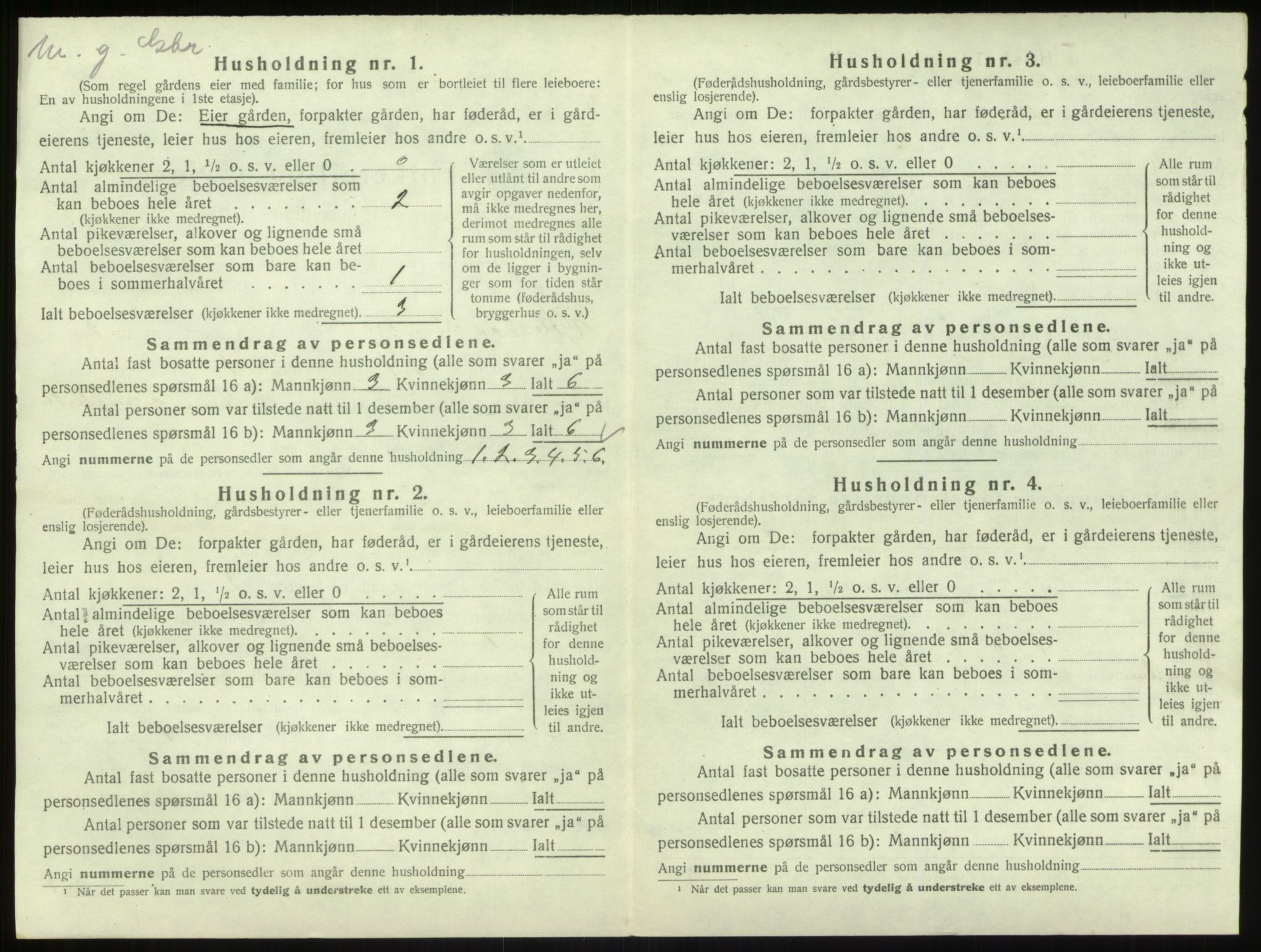 SAB, 1920 census for Hyllestad, 1920, p. 175