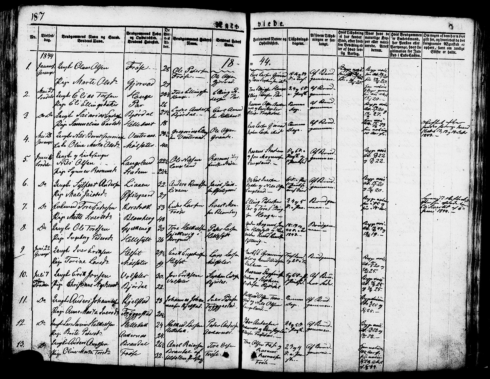 Ministerialprotokoller, klokkerbøker og fødselsregistre - Møre og Romsdal, AV/SAT-A-1454/517/L0221: Parish register (official) no. 517A01, 1827-1858, p. 187