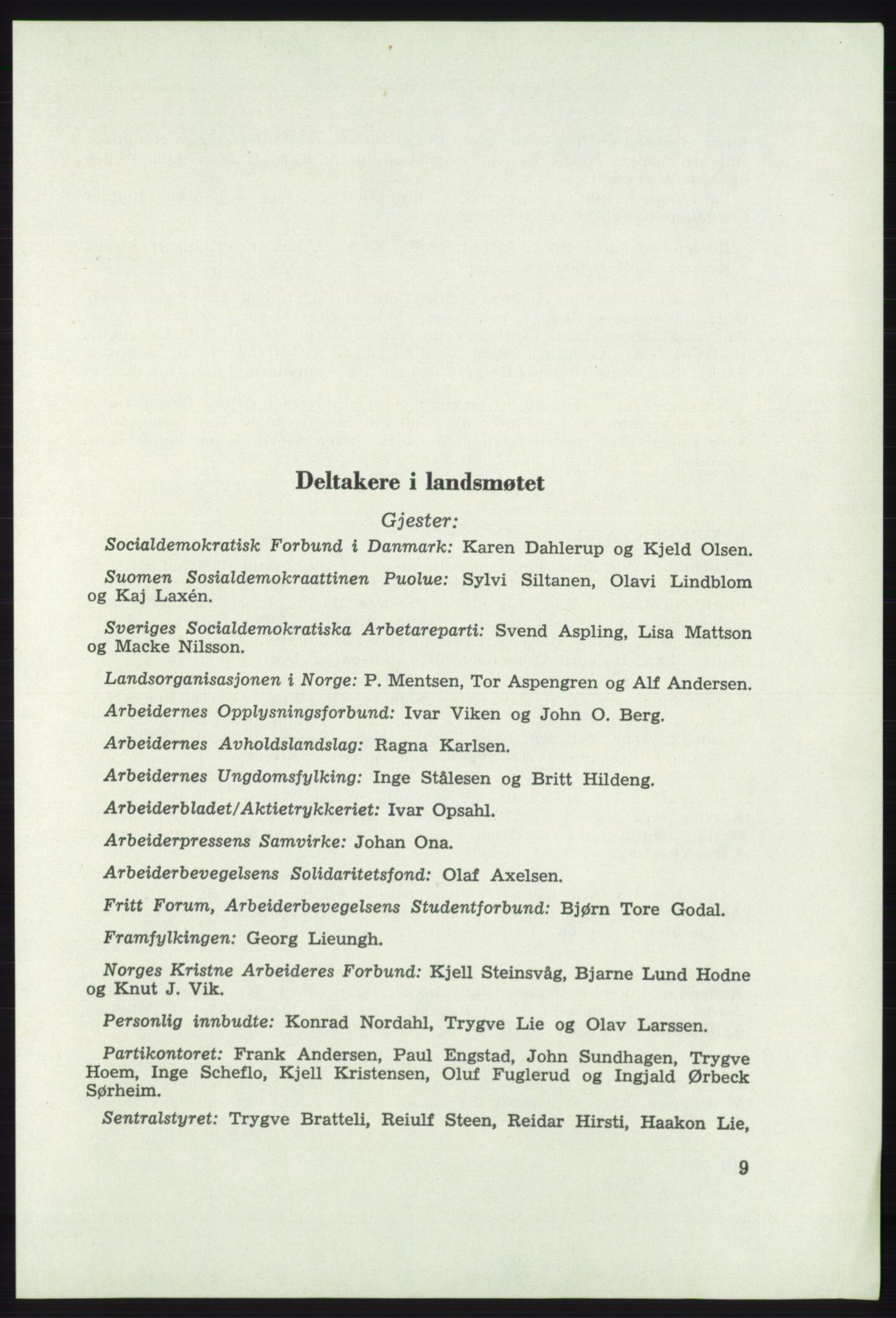 Det norske Arbeiderparti - publikasjoner, AAB/-/-/-: Protokoll over forhandlingene på det 41. ordinære landsmøte 21.-23. mai 1967 i Oslo, 1967, p. 9