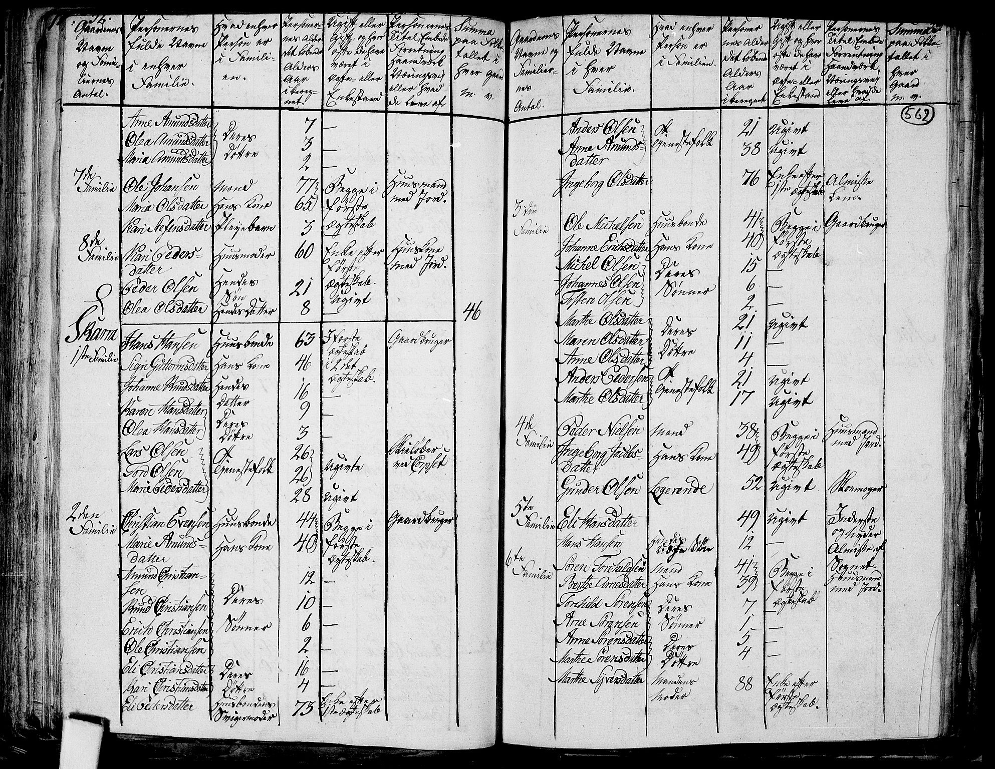 RA, 1801 census for 0423P Grue, 1801, p. 561b-562a