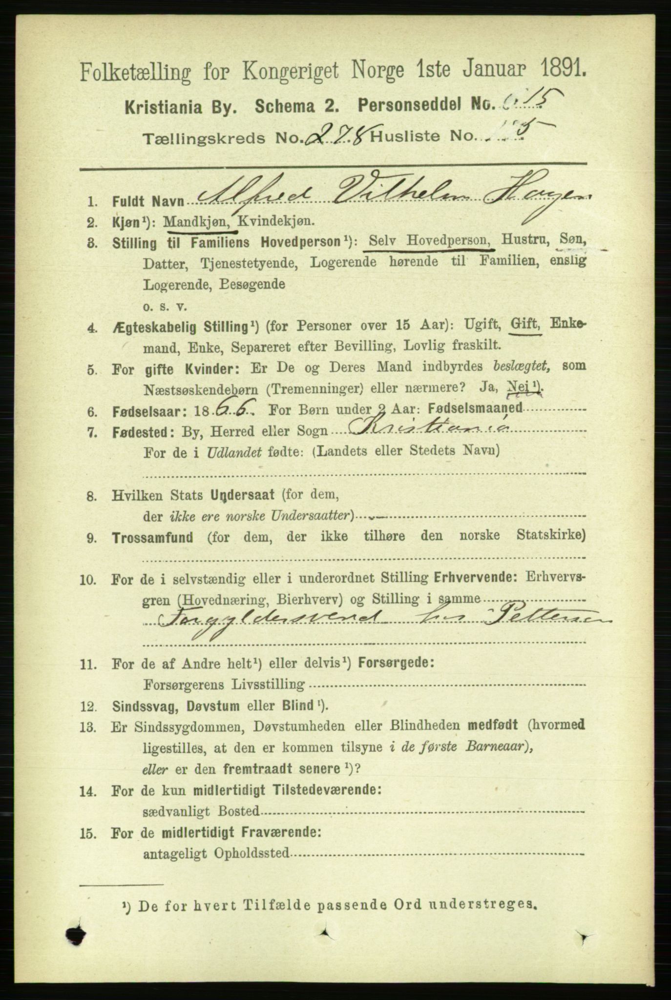 RA, 1891 census for 0301 Kristiania, 1891, p. 168900