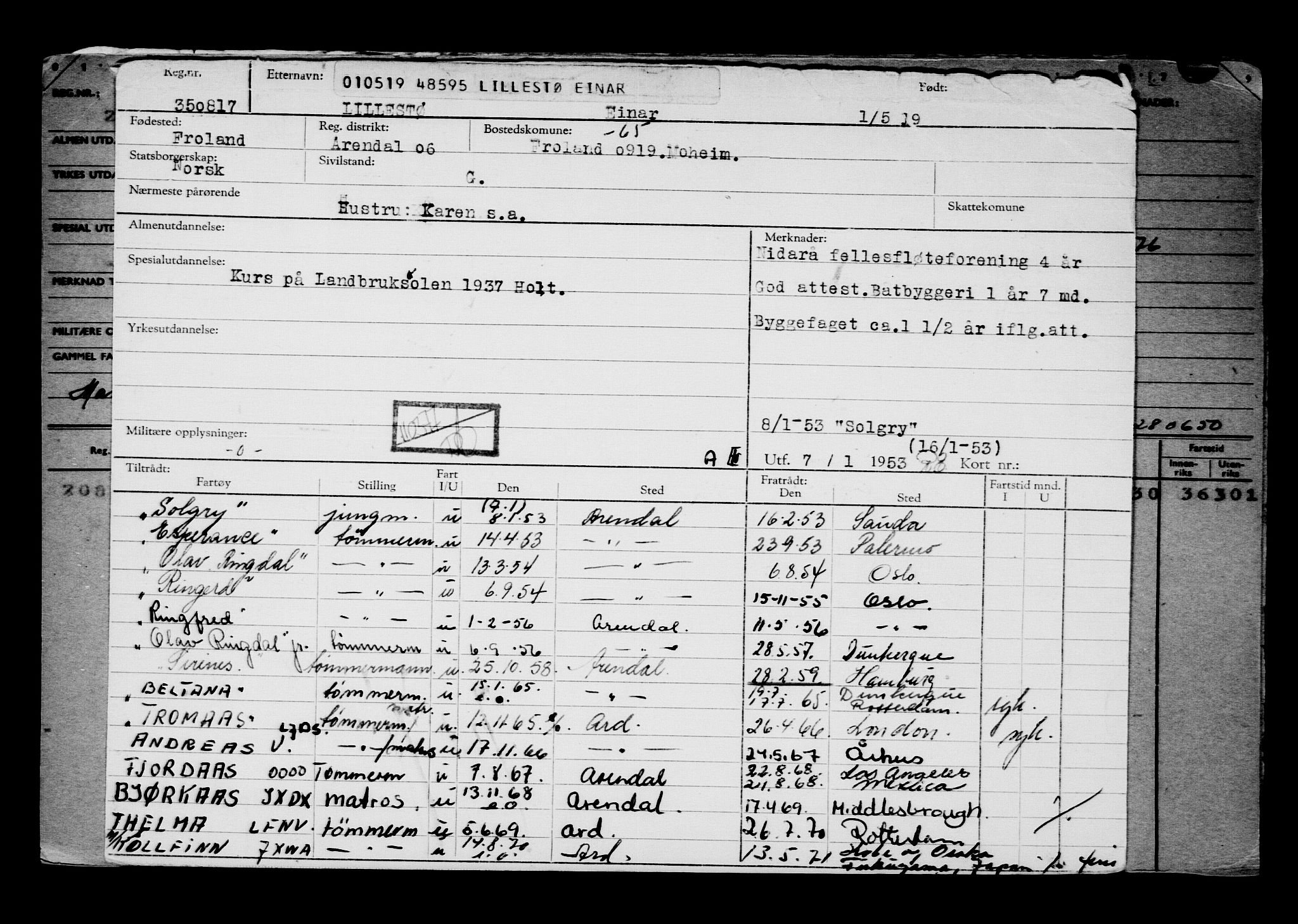 Direktoratet for sjømenn, AV/RA-S-3545/G/Gb/L0168: Hovedkort, 1919, p. 364